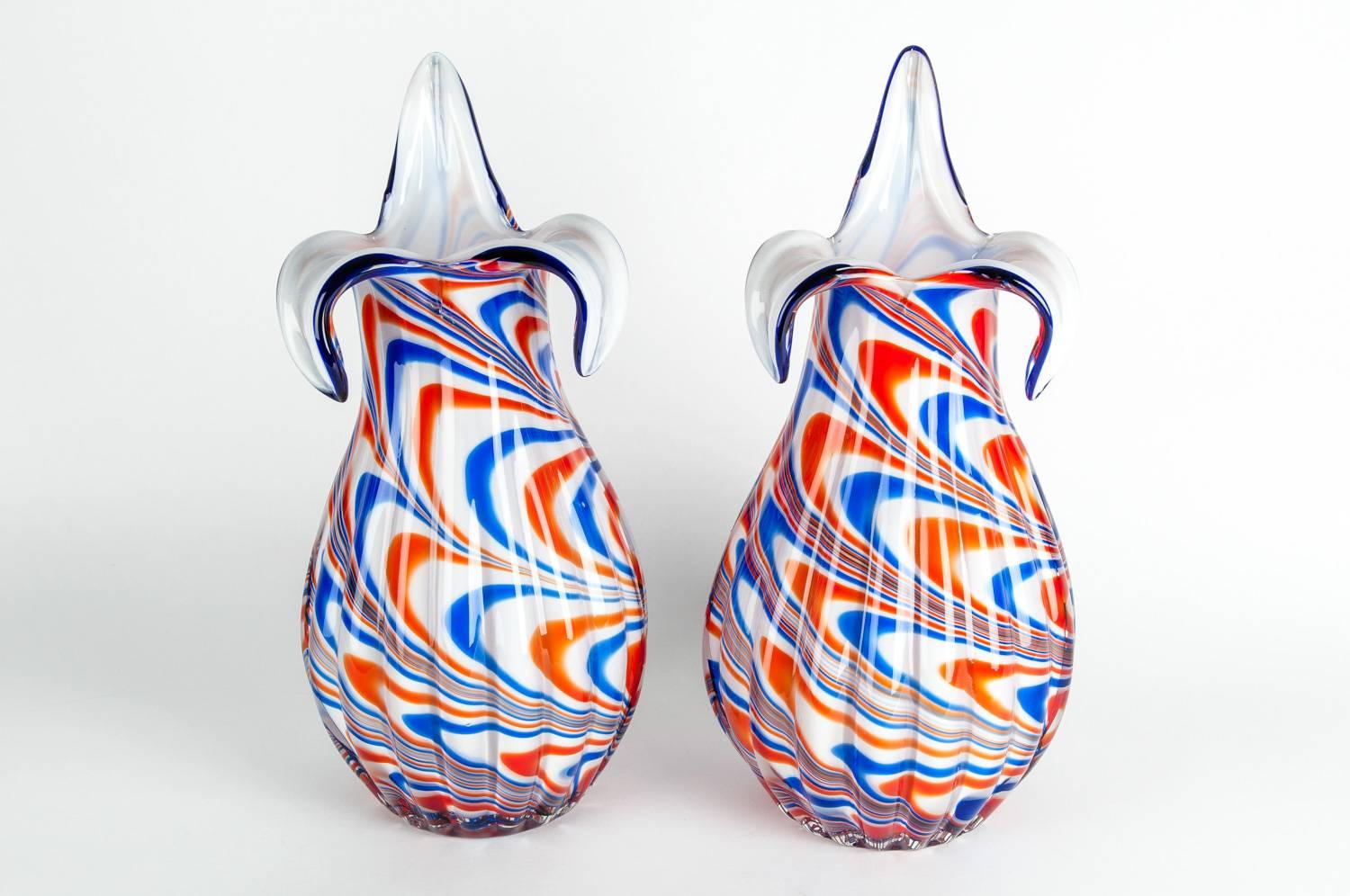 Late 20th Century Vintage Pair of Italian Decorative Vases or Pieces