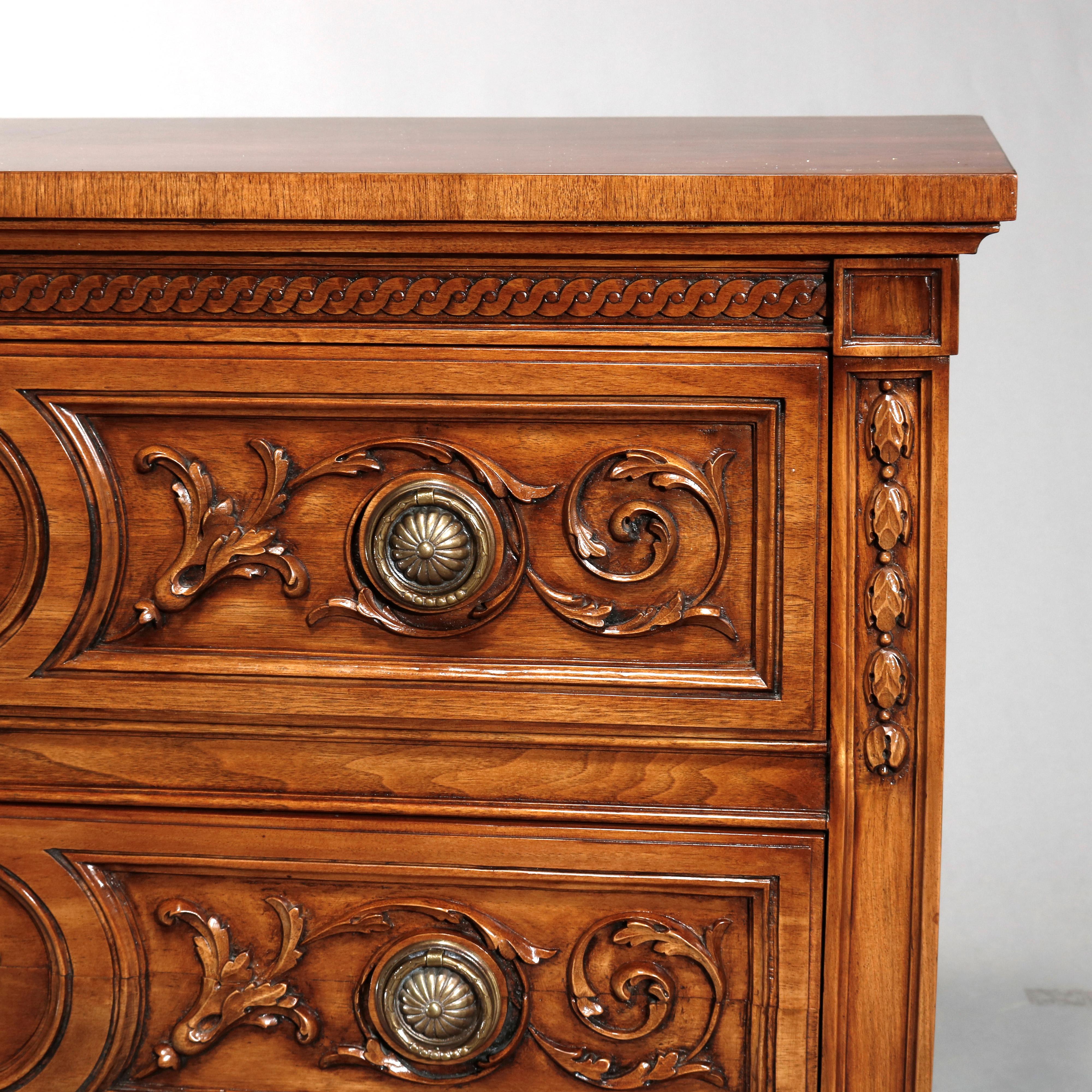 Vintage Pair of Karges Carved Mahogany Commodes, 20th Century 4