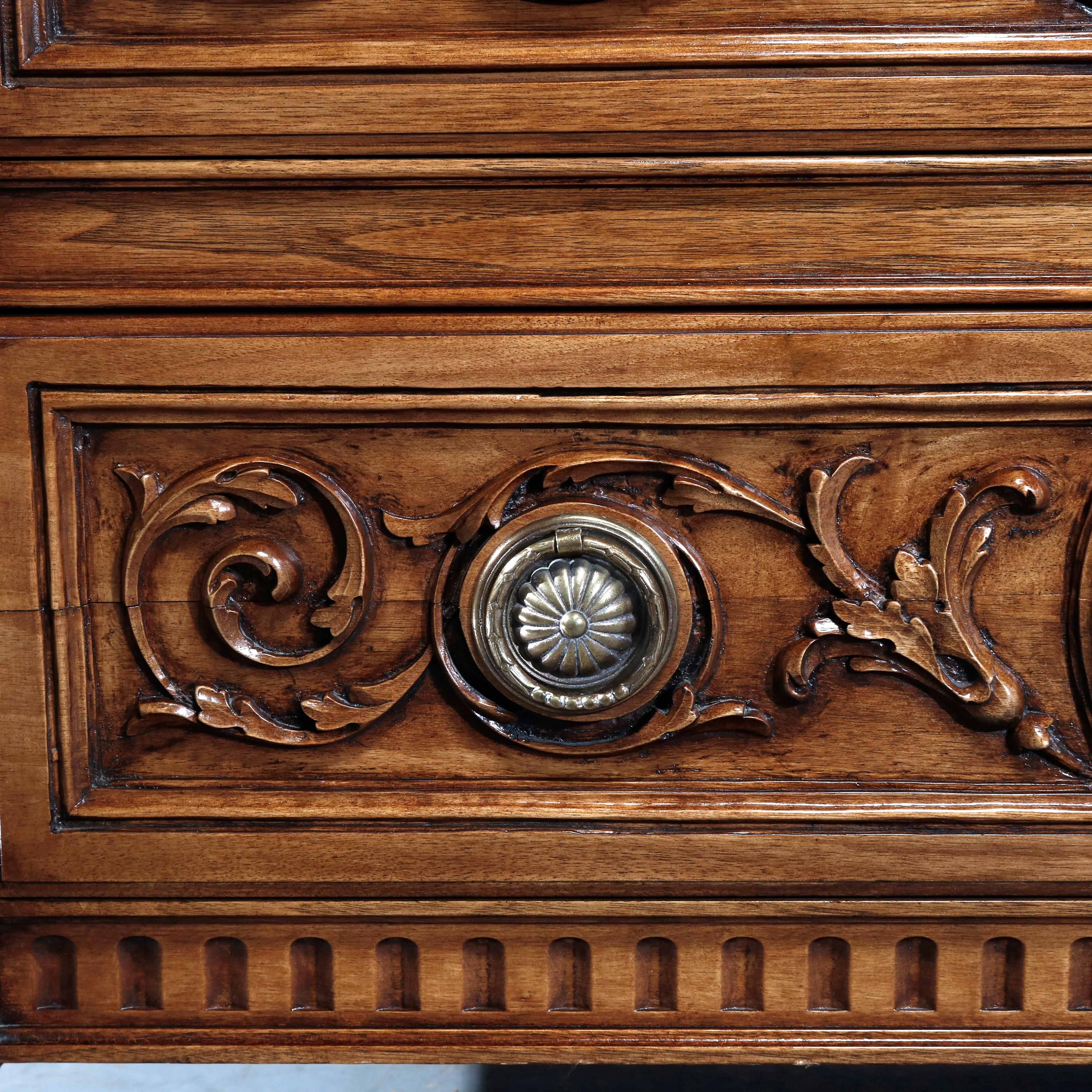Vintage Pair of Karges Carved Mahogany Commodes, 20th Century 7