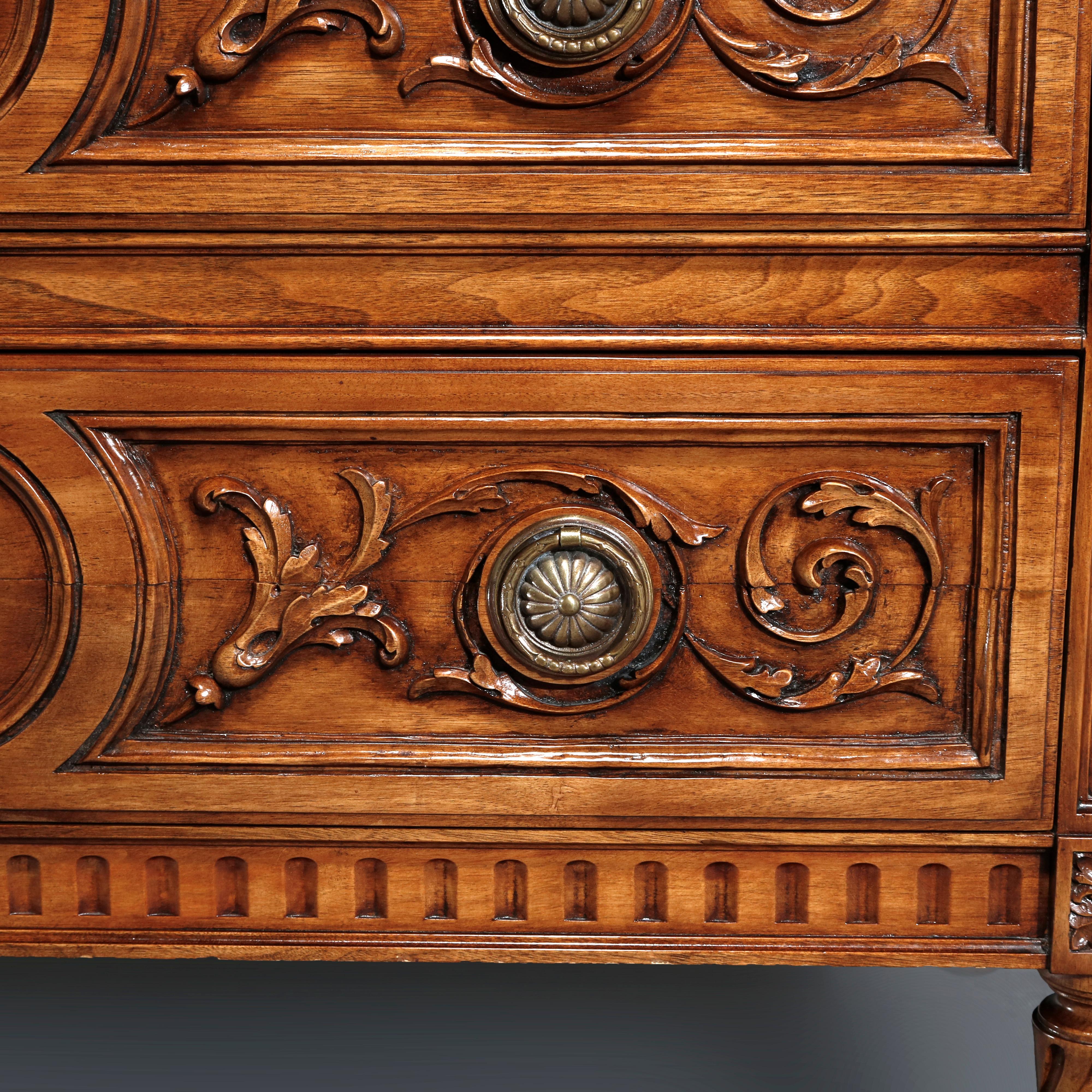 Vintage Pair of Karges Carved Mahogany Commodes, 20th Century 9