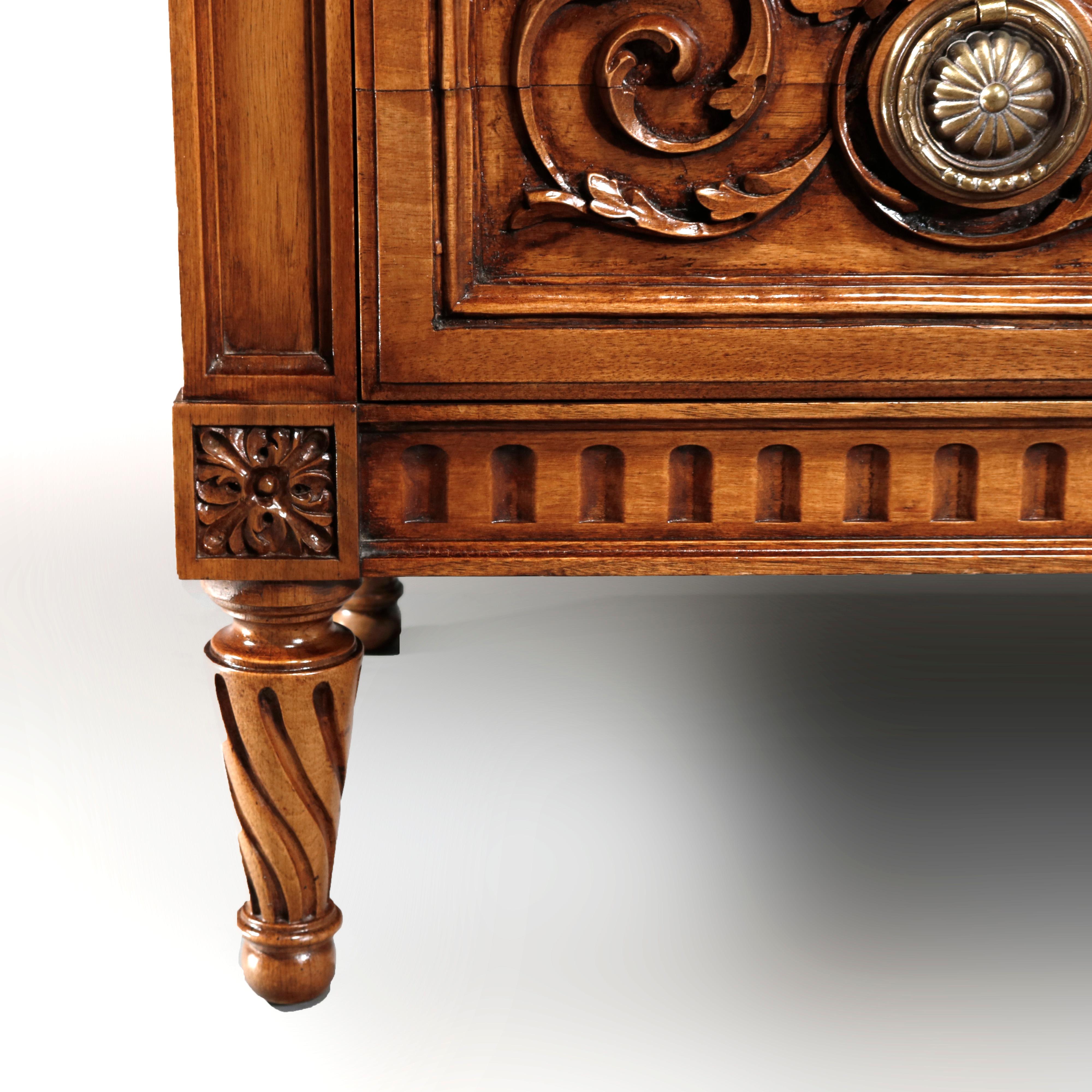 Vintage Pair of Karges Carved Mahogany Commodes, 20th Century 11