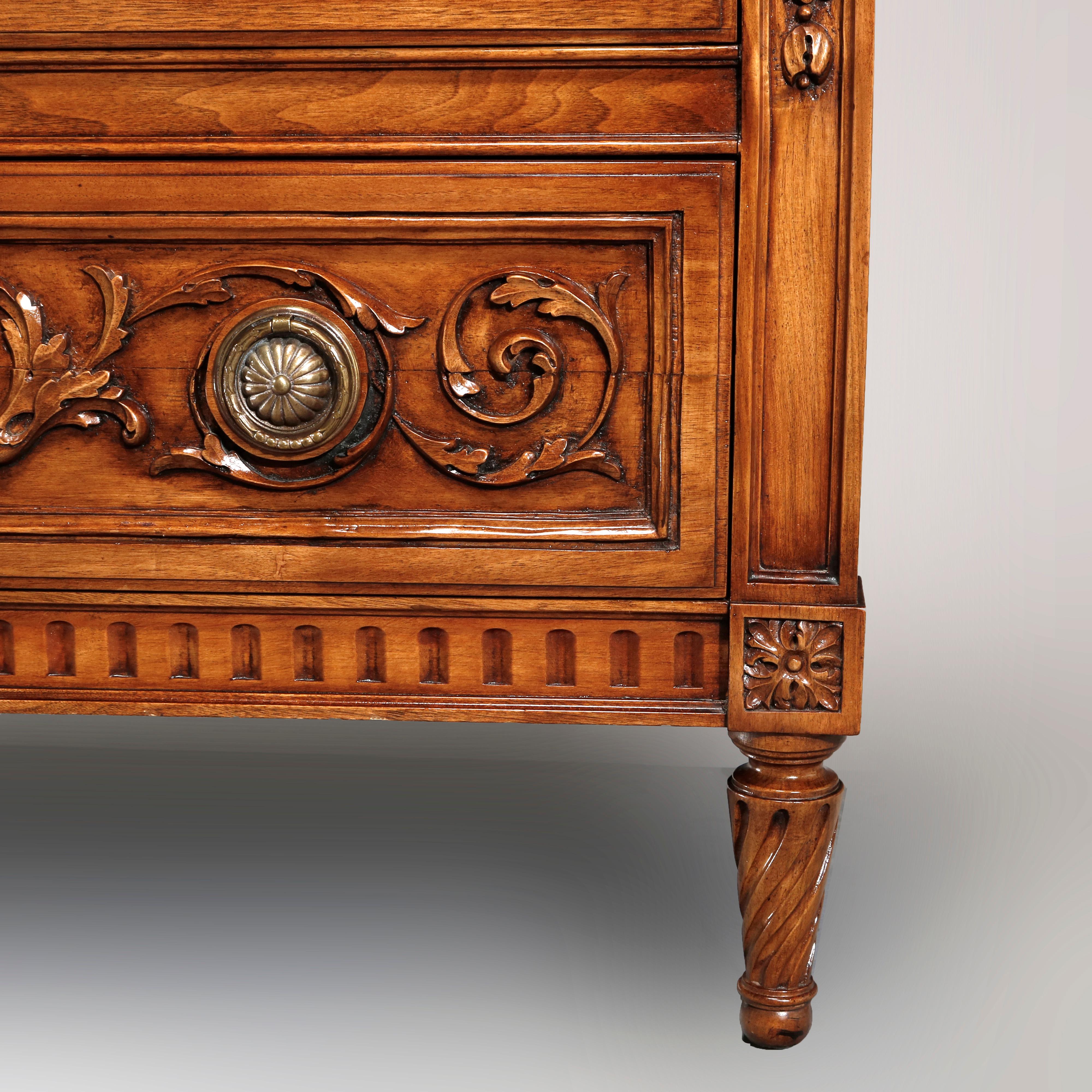 Vintage Pair of Karges Carved Mahogany Commodes, 20th Century 12