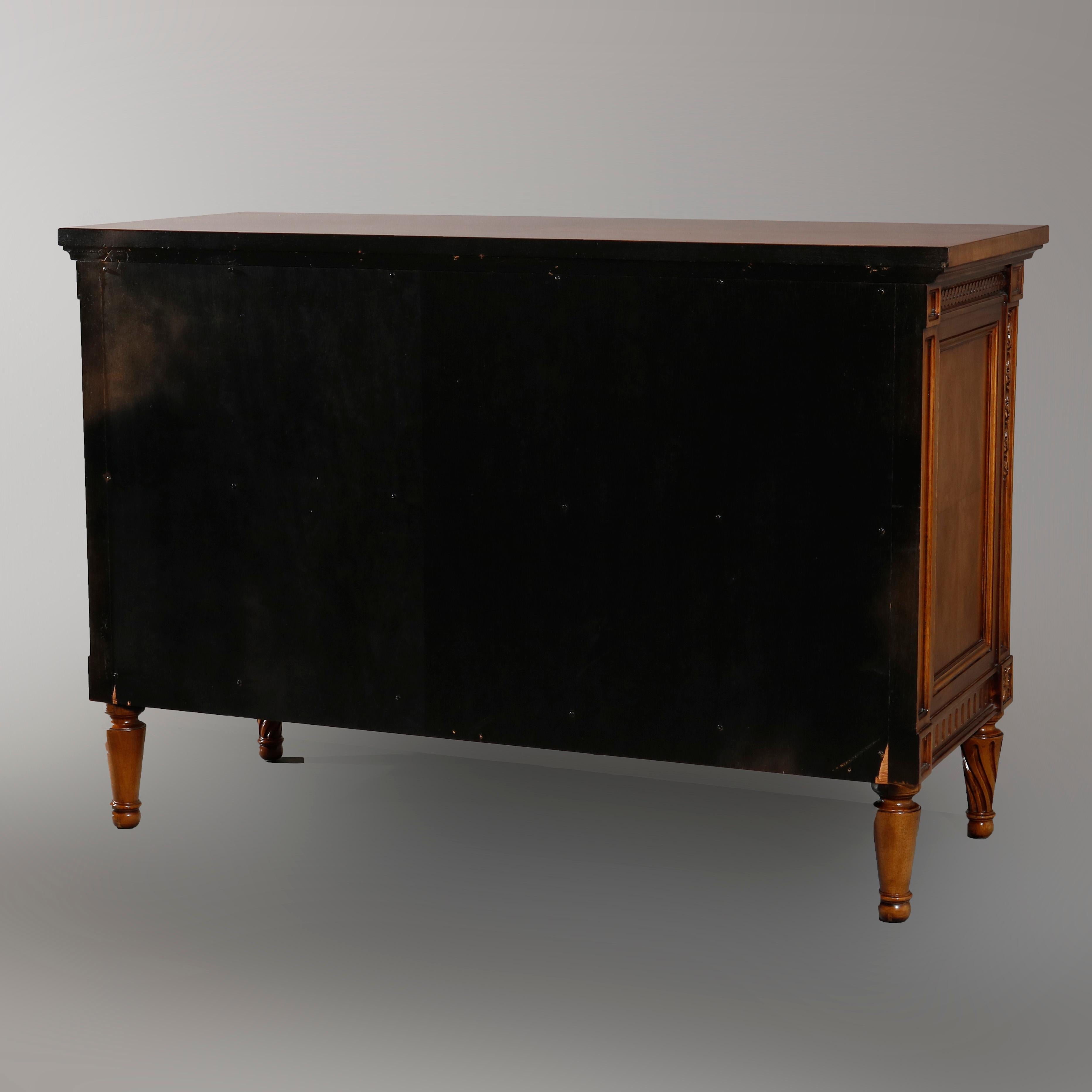 American Vintage Pair of Karges Carved Mahogany Commodes, 20th Century