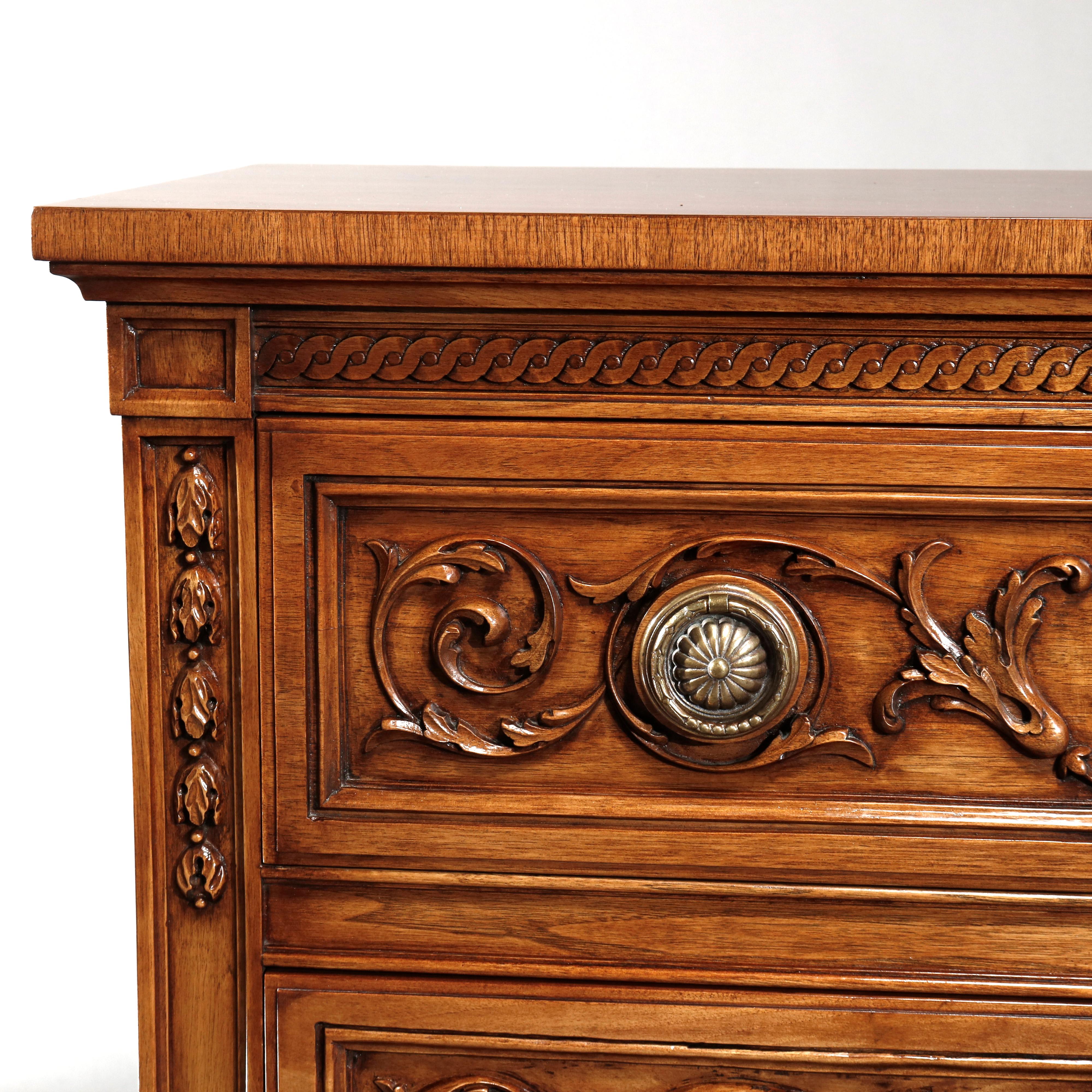 Vintage Pair of Karges Carved Mahogany Commodes, 20th Century 1