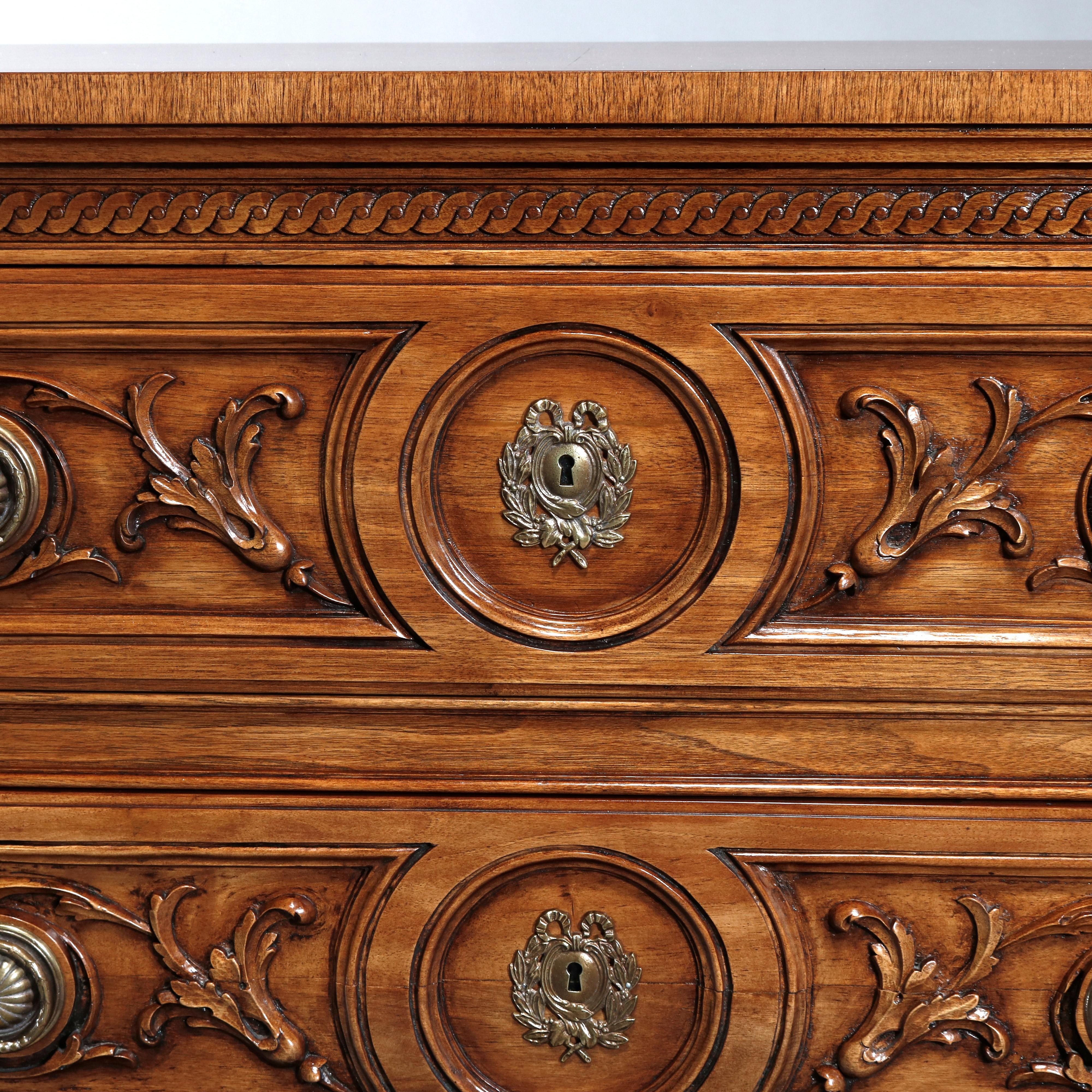 Vintage Pair of Karges Carved Mahogany Commodes, 20th Century 2