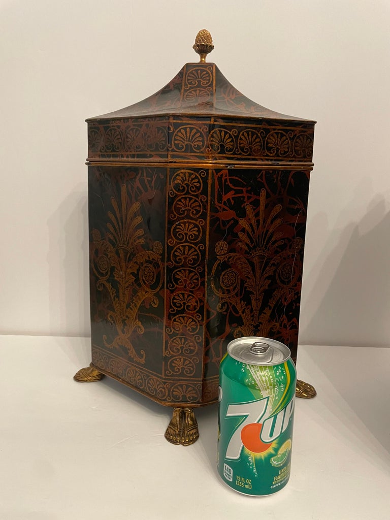 Vintage Pair Lacquered Maitland Smith Canister Boxes For Sale at 1stDibs