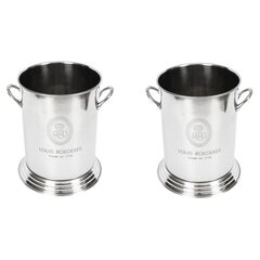 Retro Pair Louis Roederer Silver Plated Champagne Coolers 20th Century