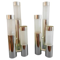 Vintage Pair Mid Century Cylinder Table Lamps
