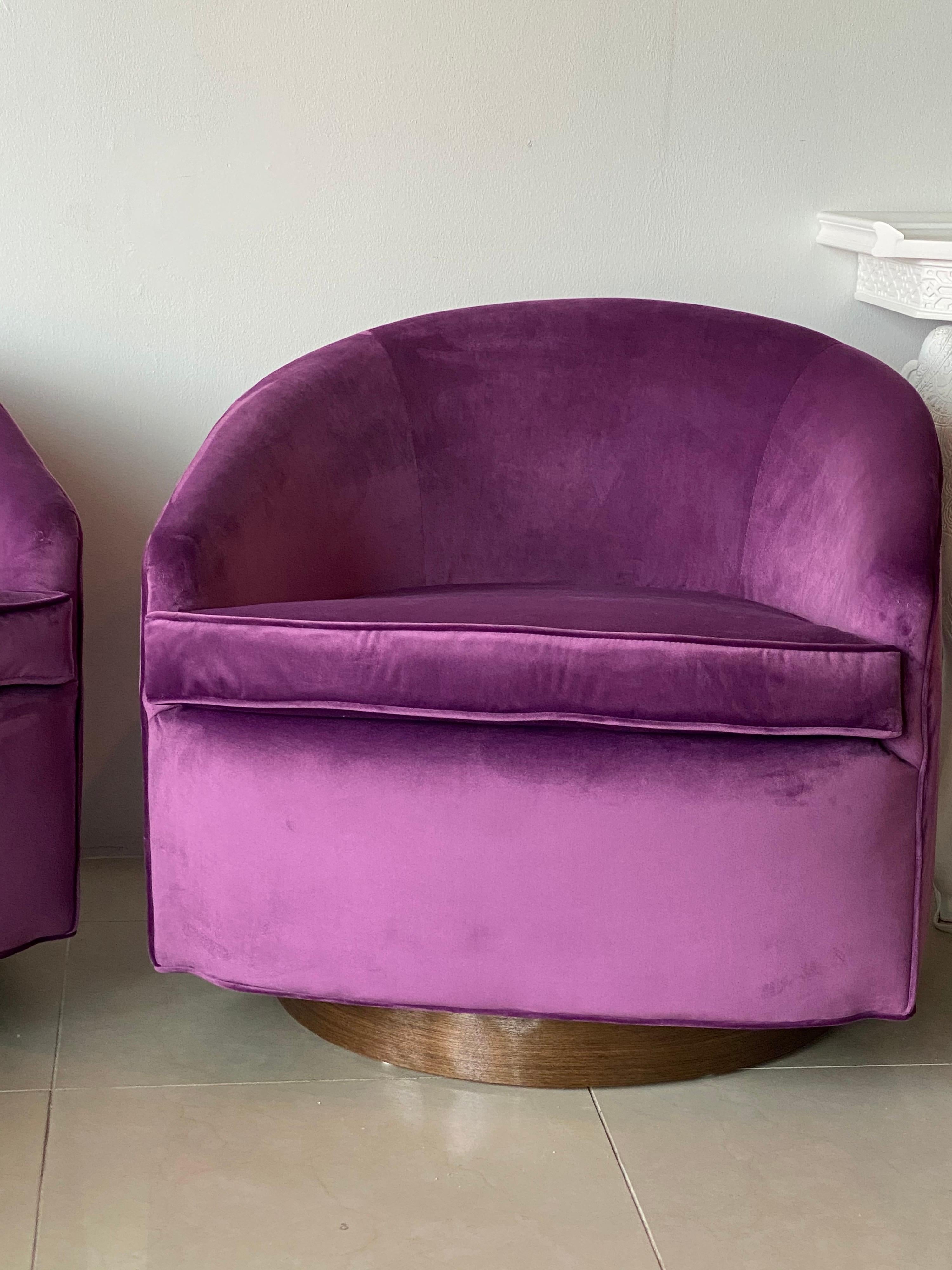eggplant velvet chair