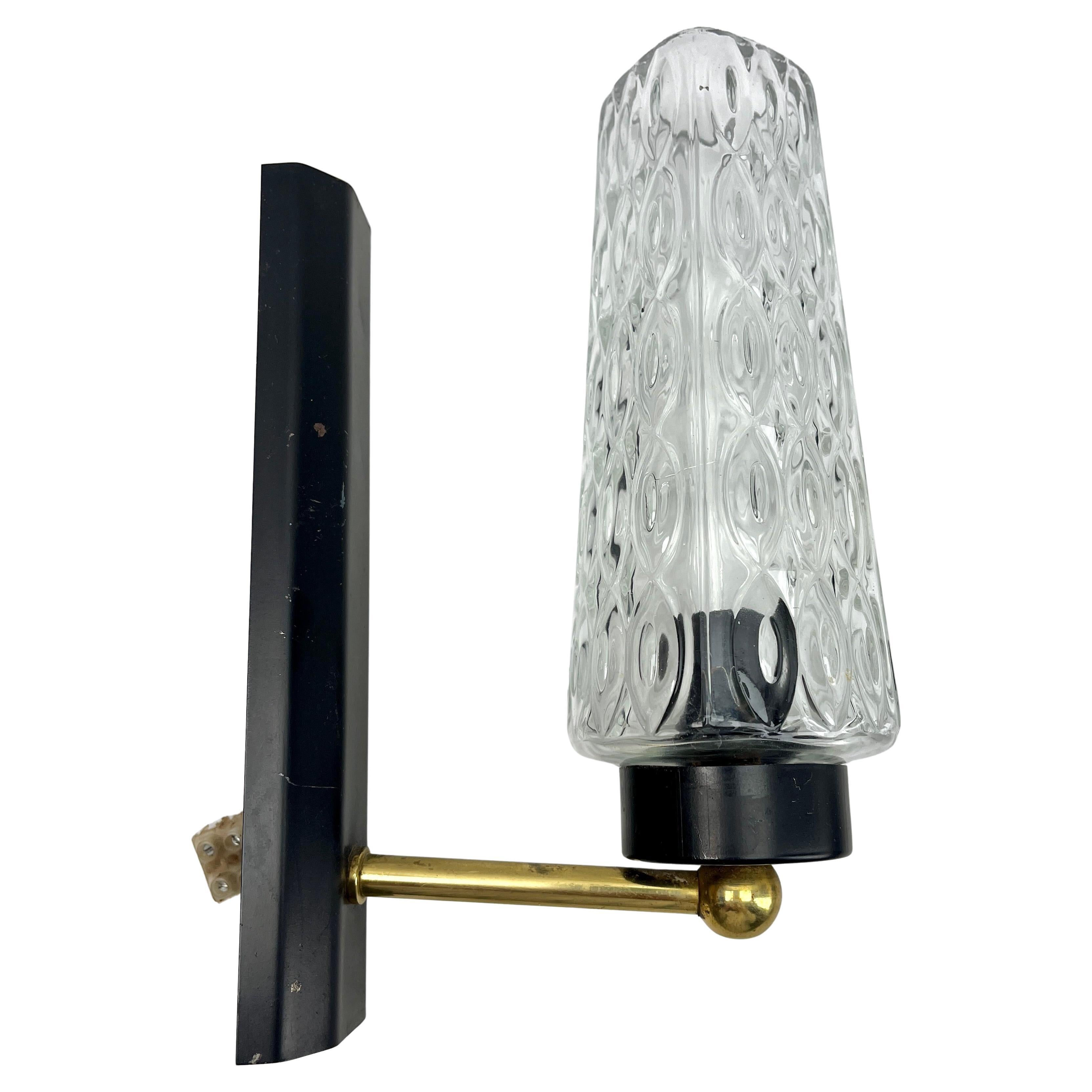 Mid-Century Modern Vintage Pair of 1 Arm Wall Mount Lamps in the Style of Stilnovo, Italian, 1960s For Sale