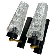 Vintage Pair of 1 Arm Wall Mount Lamps in the Style of Stilnovo, Italian, 1960s