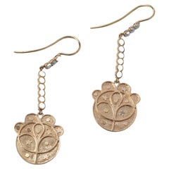 Paire de boucles d'oreilles vintage en or 18 k