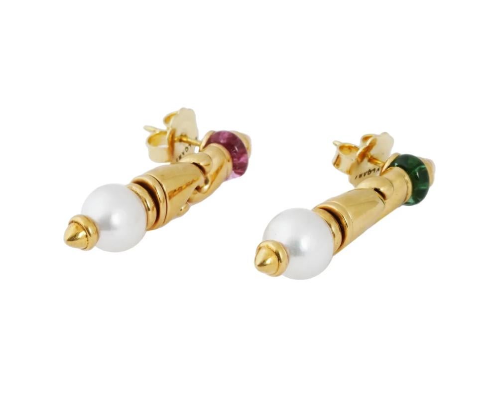 Vintage Pair of 18k Bulgari Passo Doppio Stud Earrings In Good Condition For Sale In New York, NY