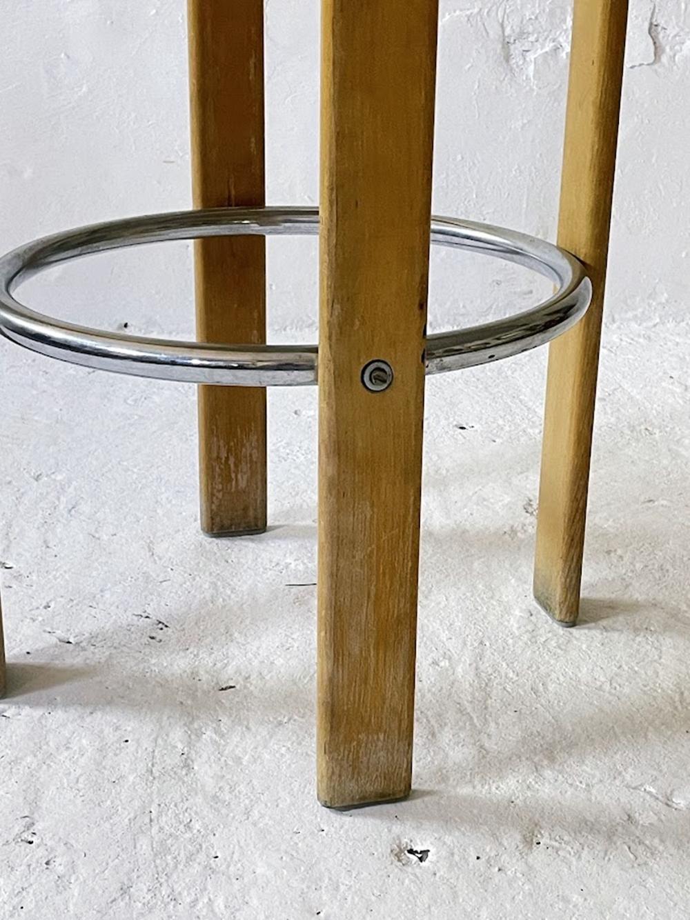 Vintage Pair of 2 Bar Stools by Bruno Rey for Kusch+Co. 1970s For Sale 6