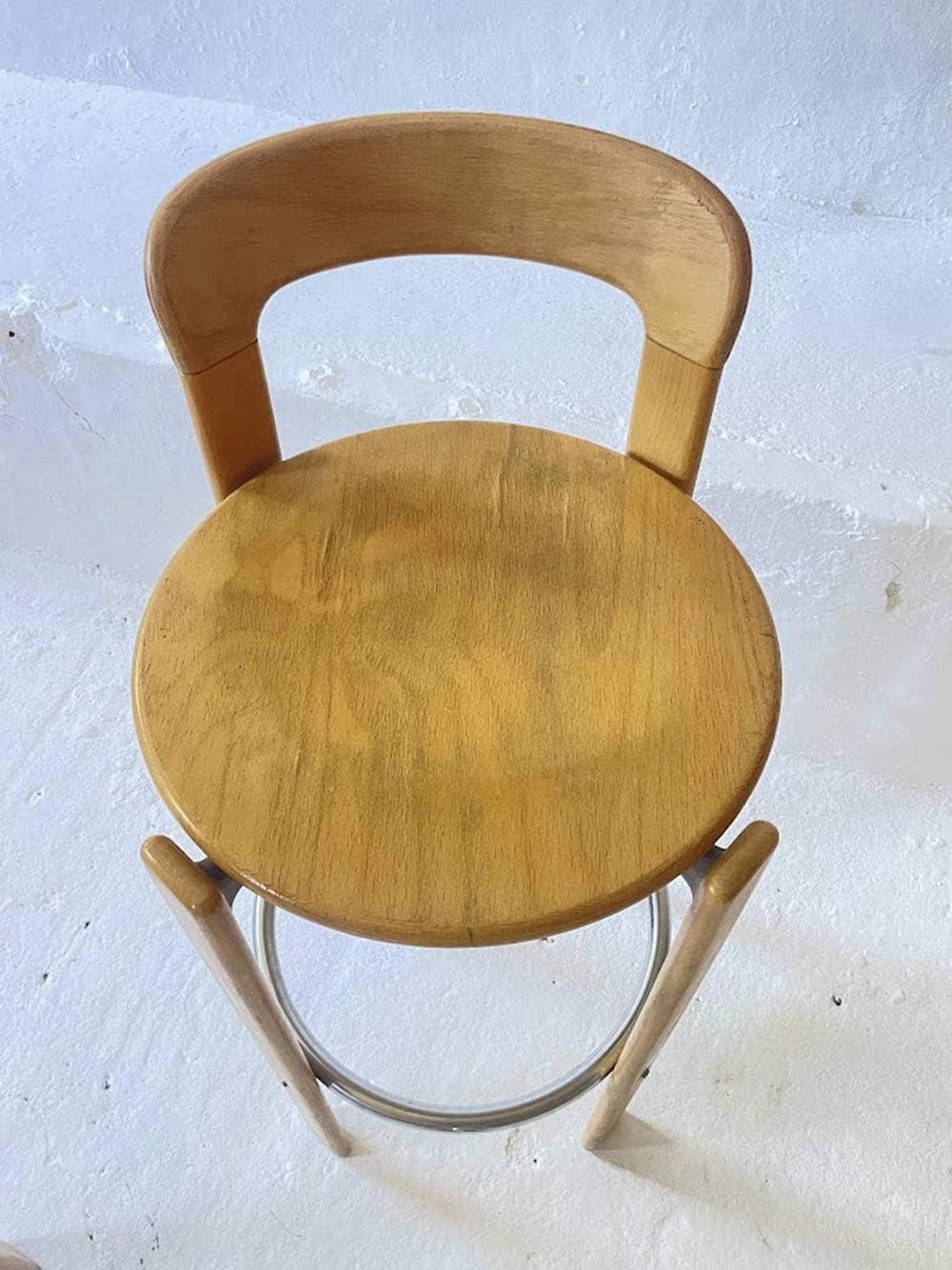 Vintage Pair of 2 Bar Stools by Bruno Rey for Kusch+Co. 1970s For Sale 12