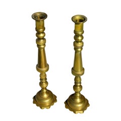 Vintage Pair of 23″ Brass Candle Holders