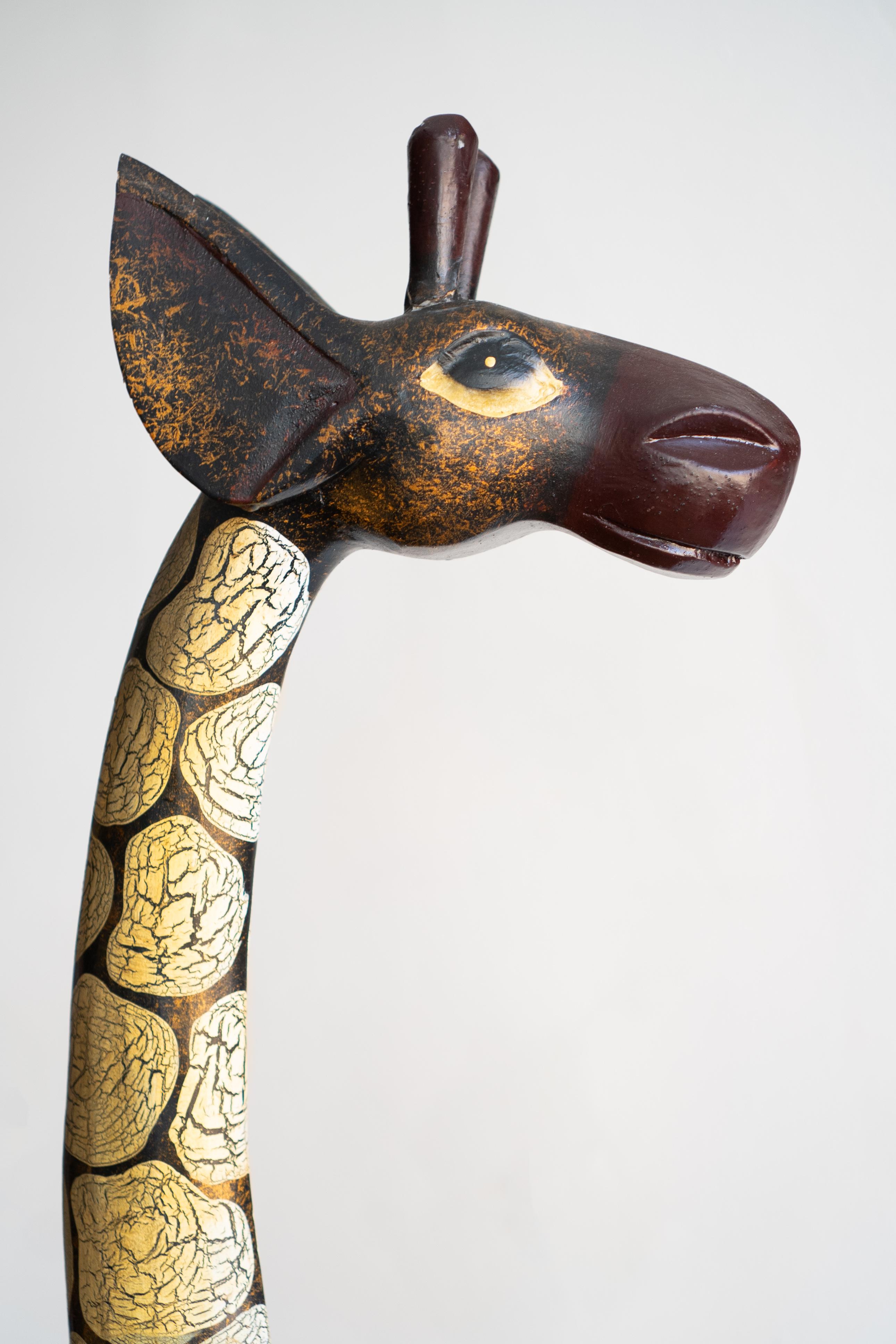 6 foot tall wooden giraffe