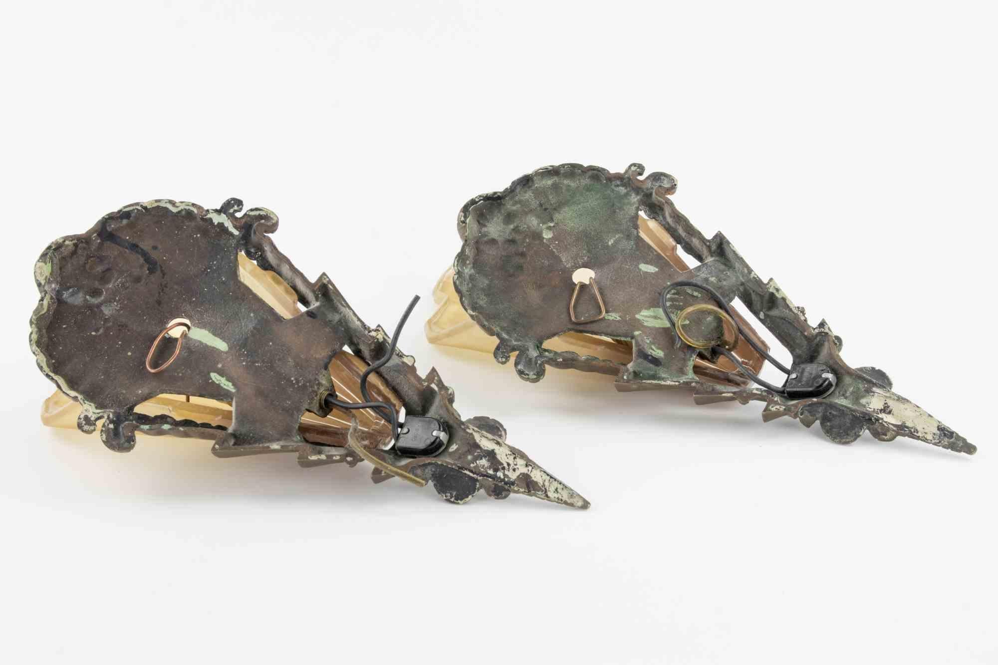 Vintage Pair of American Art Deco Sconces, 1930s For Sale 2