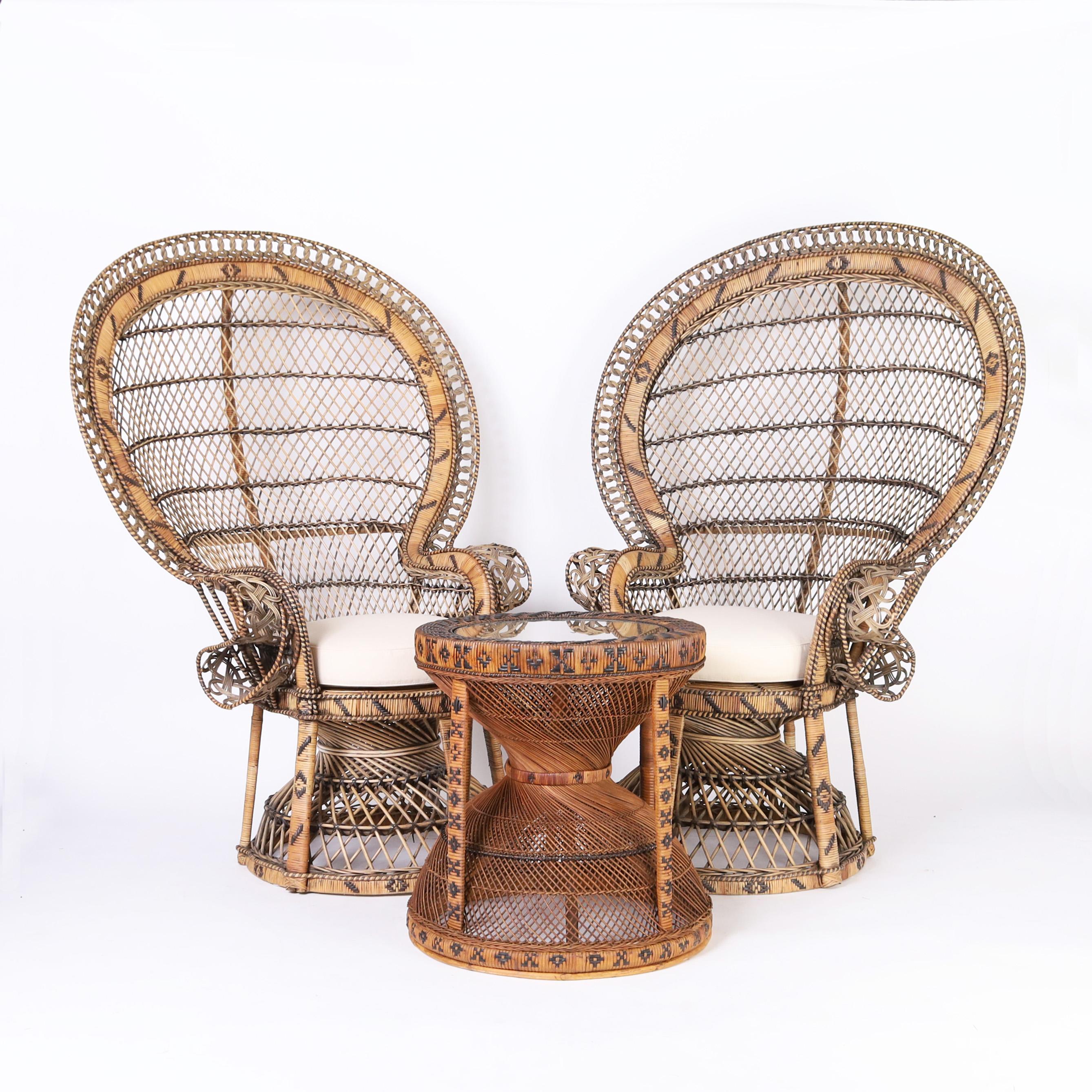 Vintage Pair of Anglo Indian Peacock Chairs 4