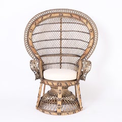 Paire de chaises paon anglo-indiennes vintage