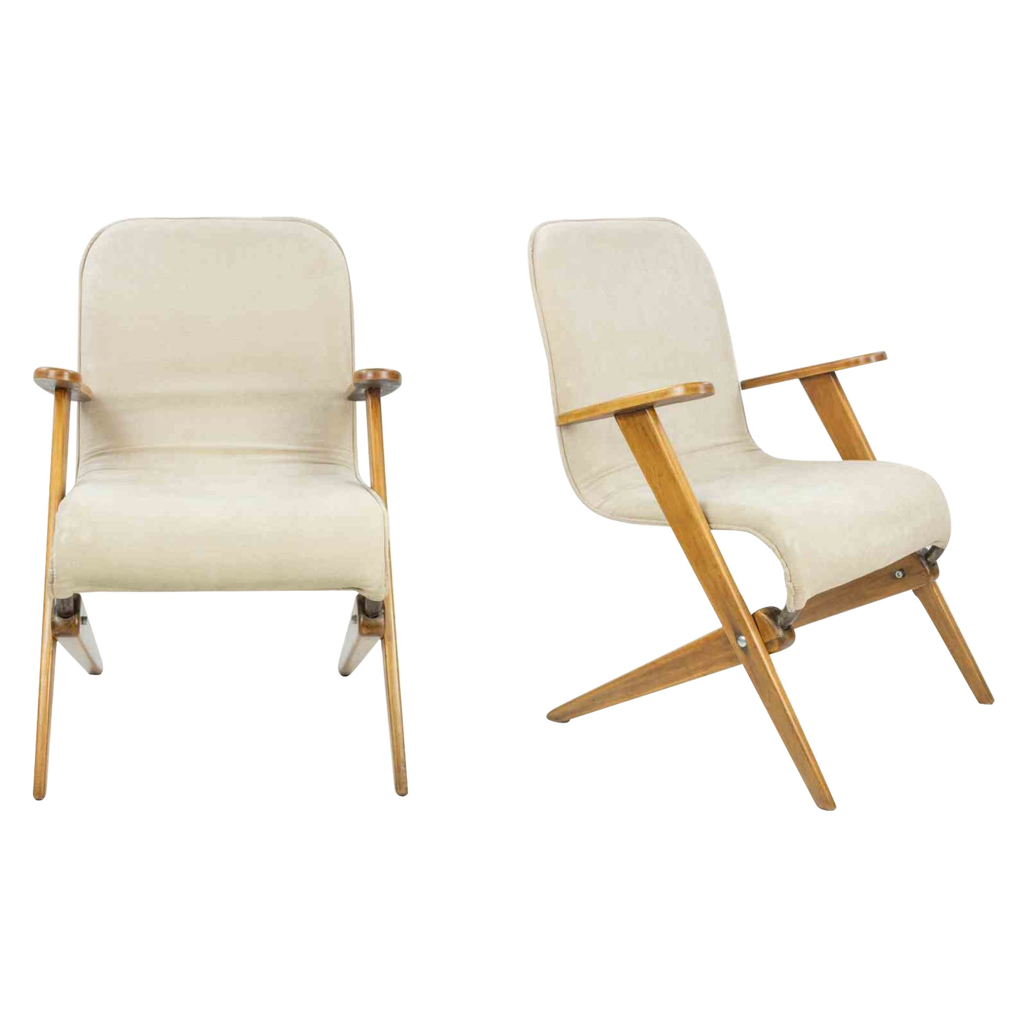 Vintage Pair of Armchairs Brazilian Manufacture, 1960s