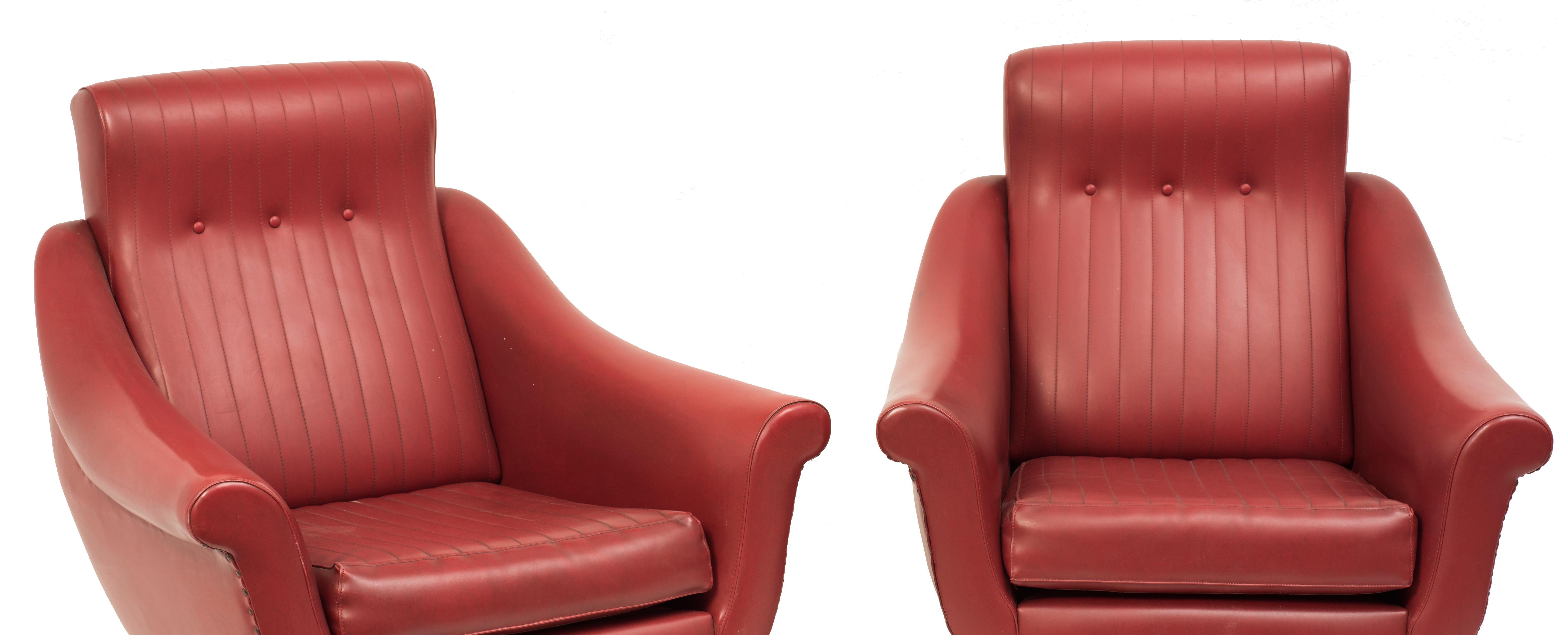 Paire de fauteuils vintage, fabrication italienne, années 1950 Bon état - En vente à Roma, IT