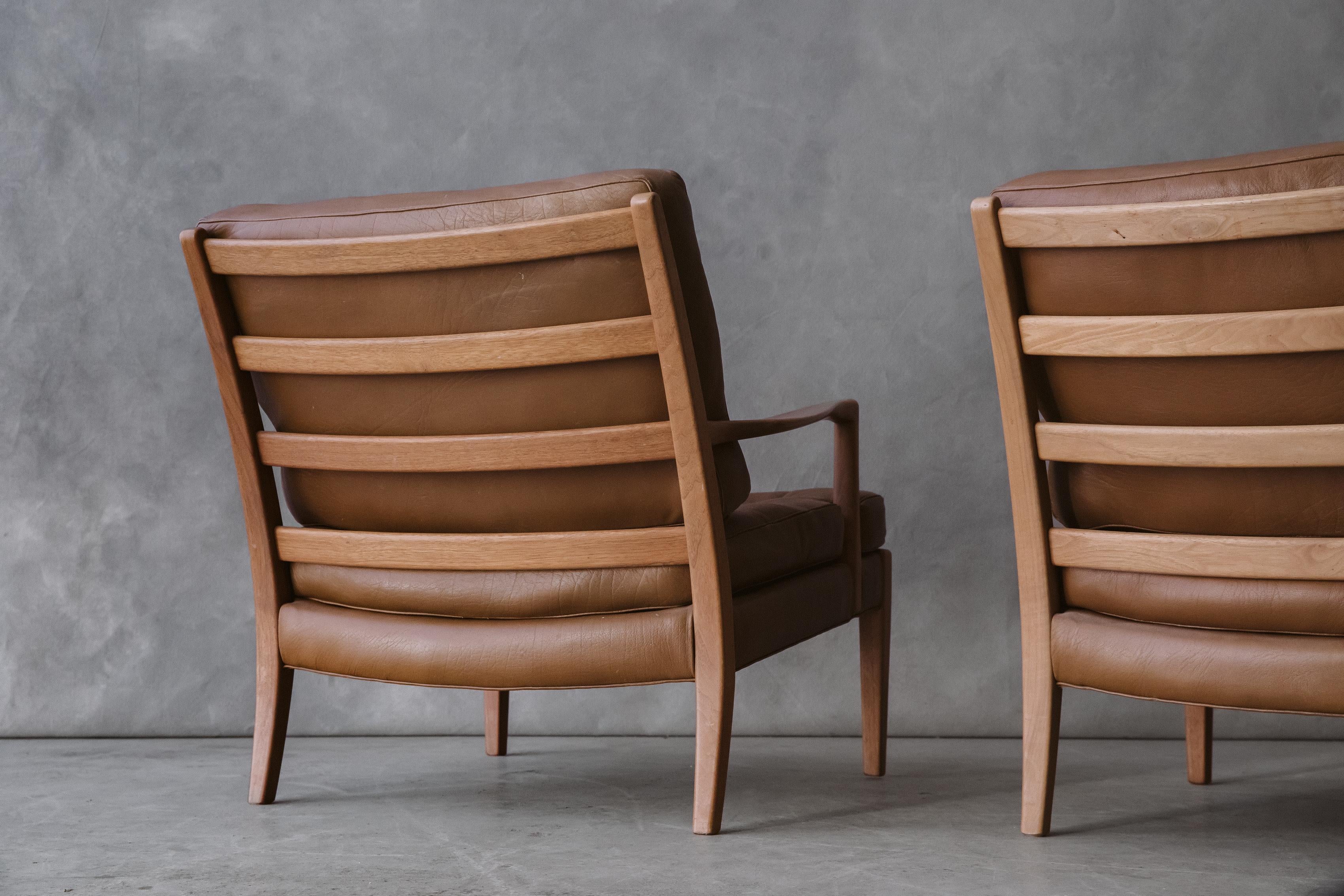 Late 20th Century Vintage Pair Of Arne Norell Lounge Chairs, Model Merkur, Sweden 1970s