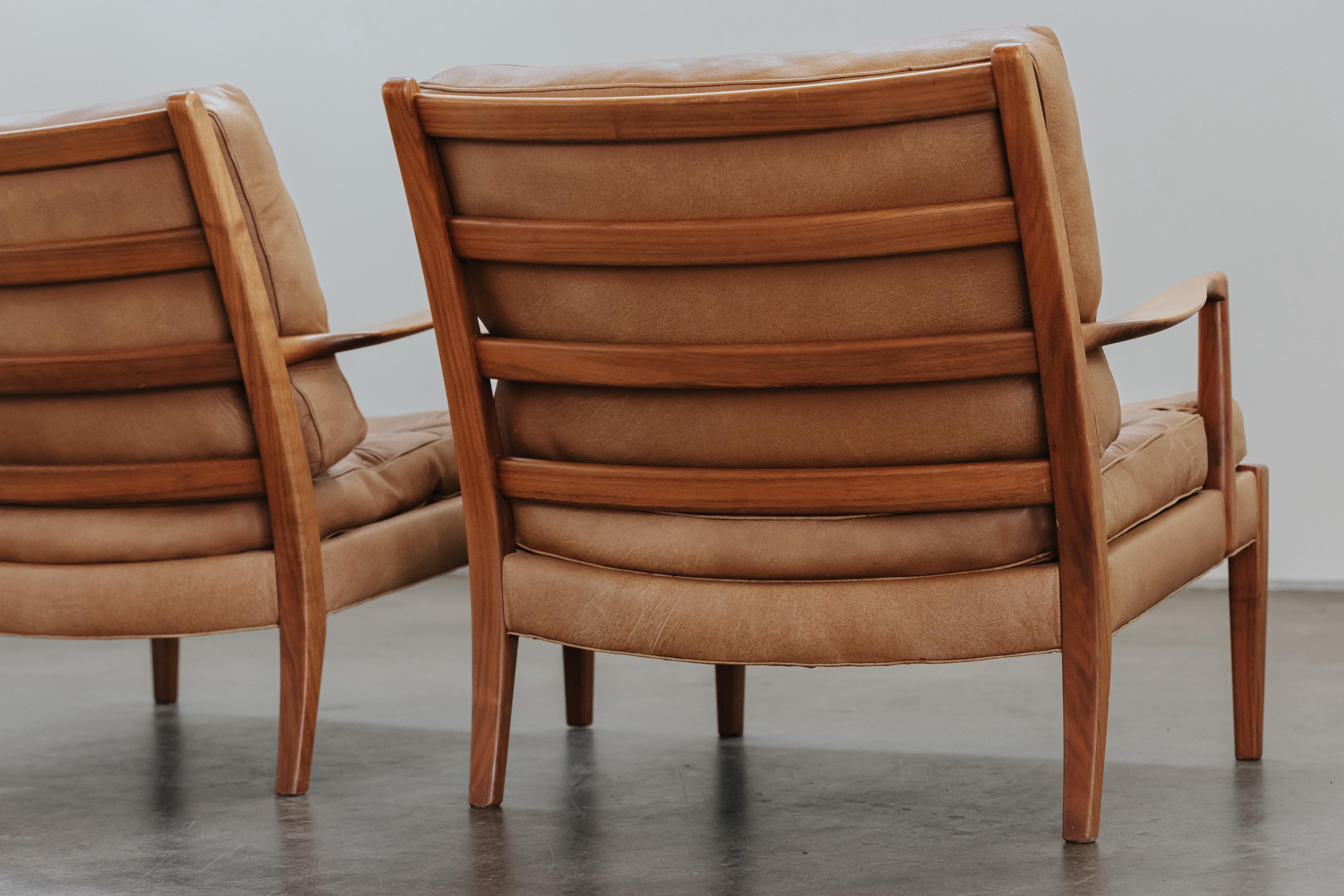Late 20th Century Vintage Pair Of Arne Norell Merkur Lounge Chairs From Sweden, Circa 1970