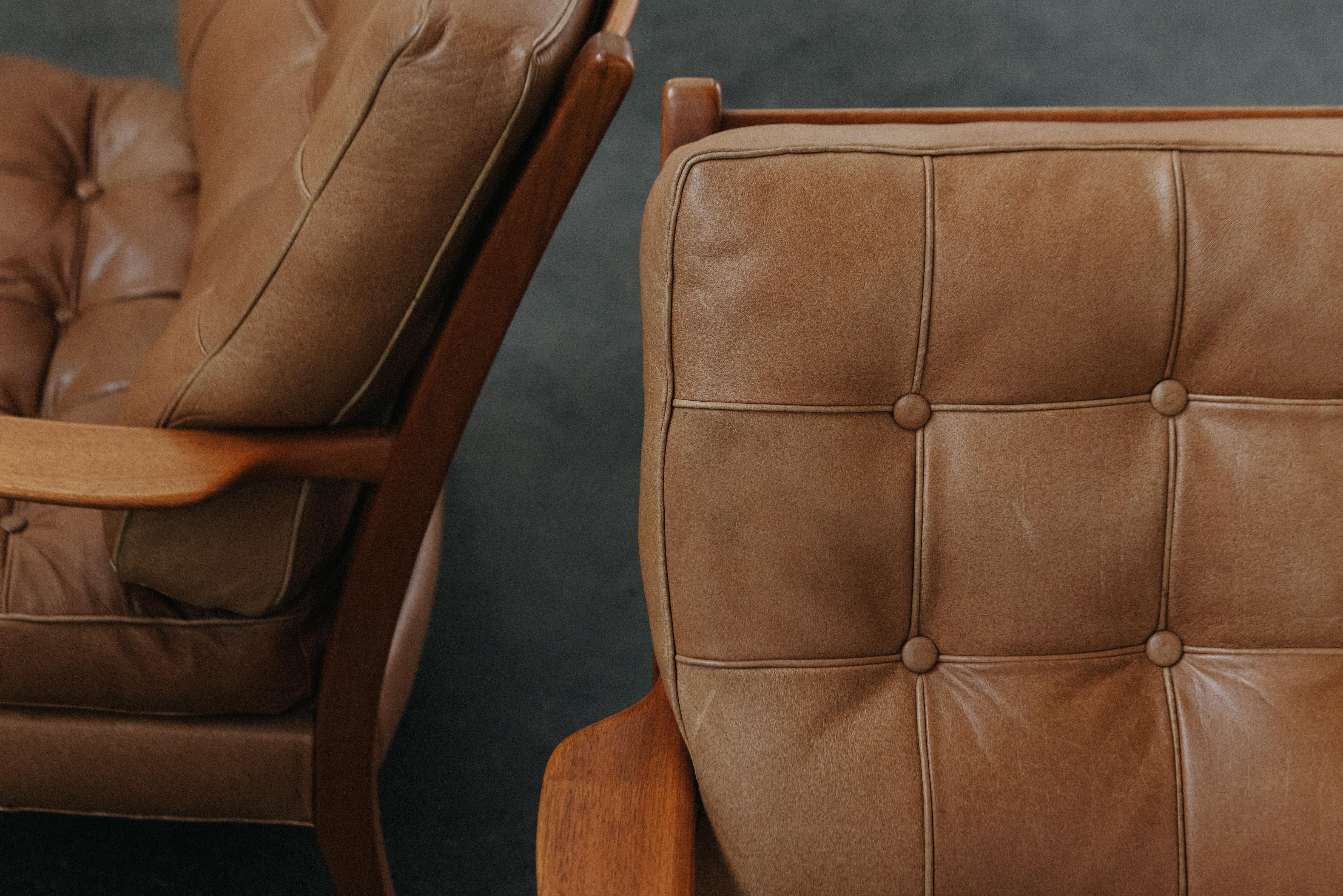 Vintage Pair Of Arne Norell Merkur Lounge Chairs From Sweden, Circa 1970 2
