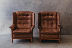 Paire de fauteuils de salon vintage Wingback d'Arne Norell, Suède, vers 1960