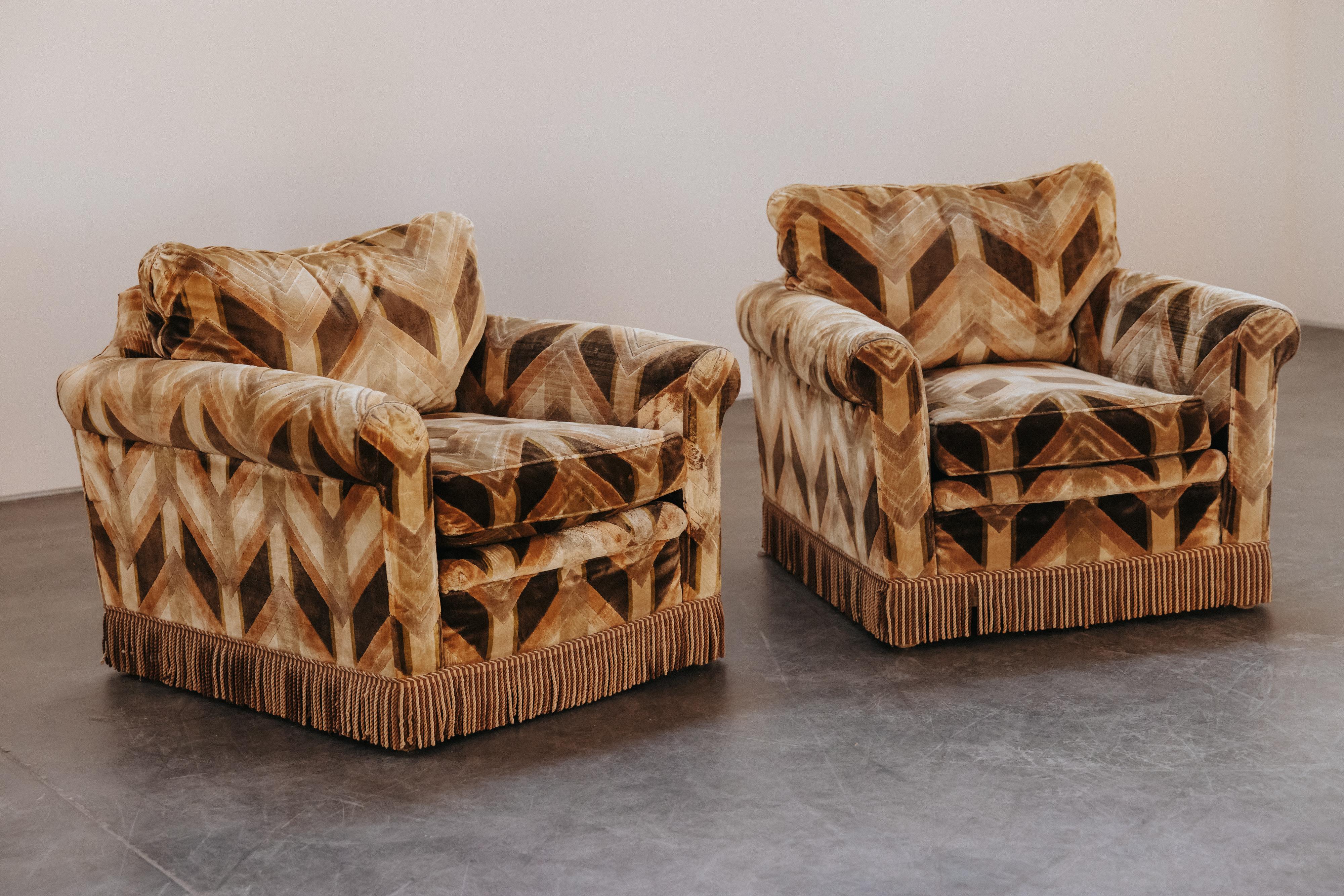Européen Vintage Pair of Art Deco Lounge Chairs From France, Circa 1960 en vente