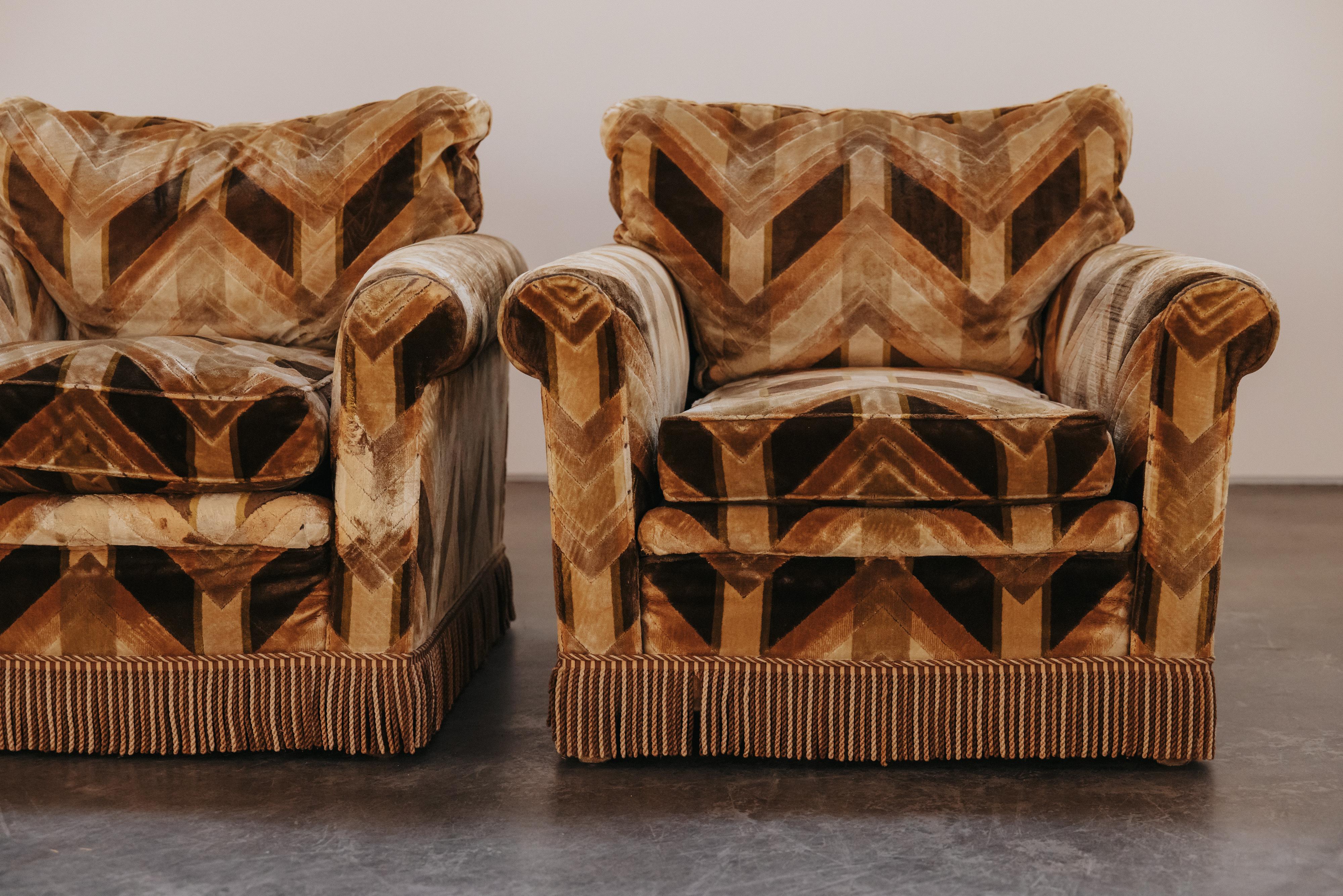Vintage Pair of Art Deco Lounge Chairs From France, Circa 1960 Bon état - En vente à Nashville, TN