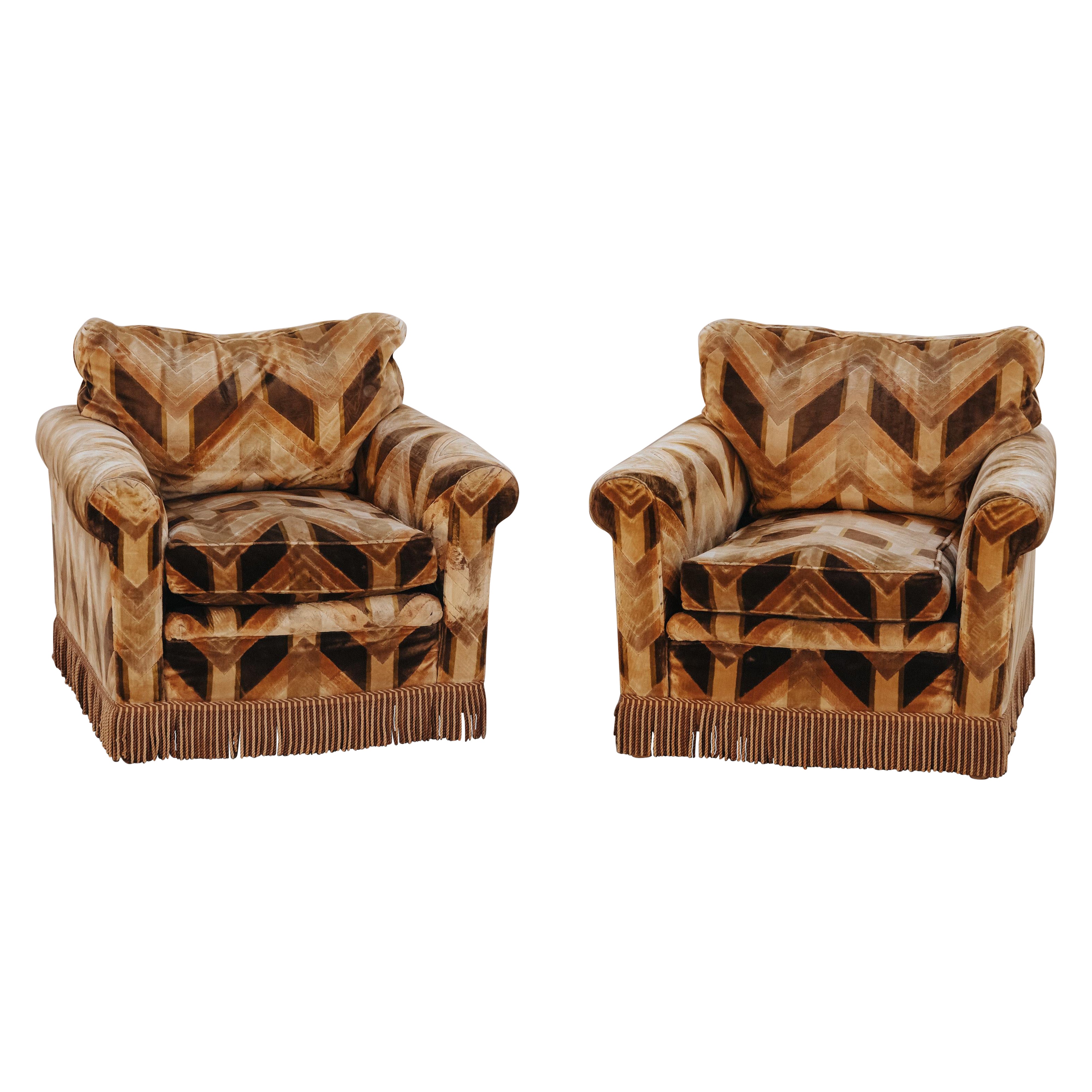 Vintage Pair of Art Deco Lounge Chairs From France, Circa 1960 en vente