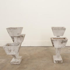 Vintage Pair of Art Deco Stone Planters
