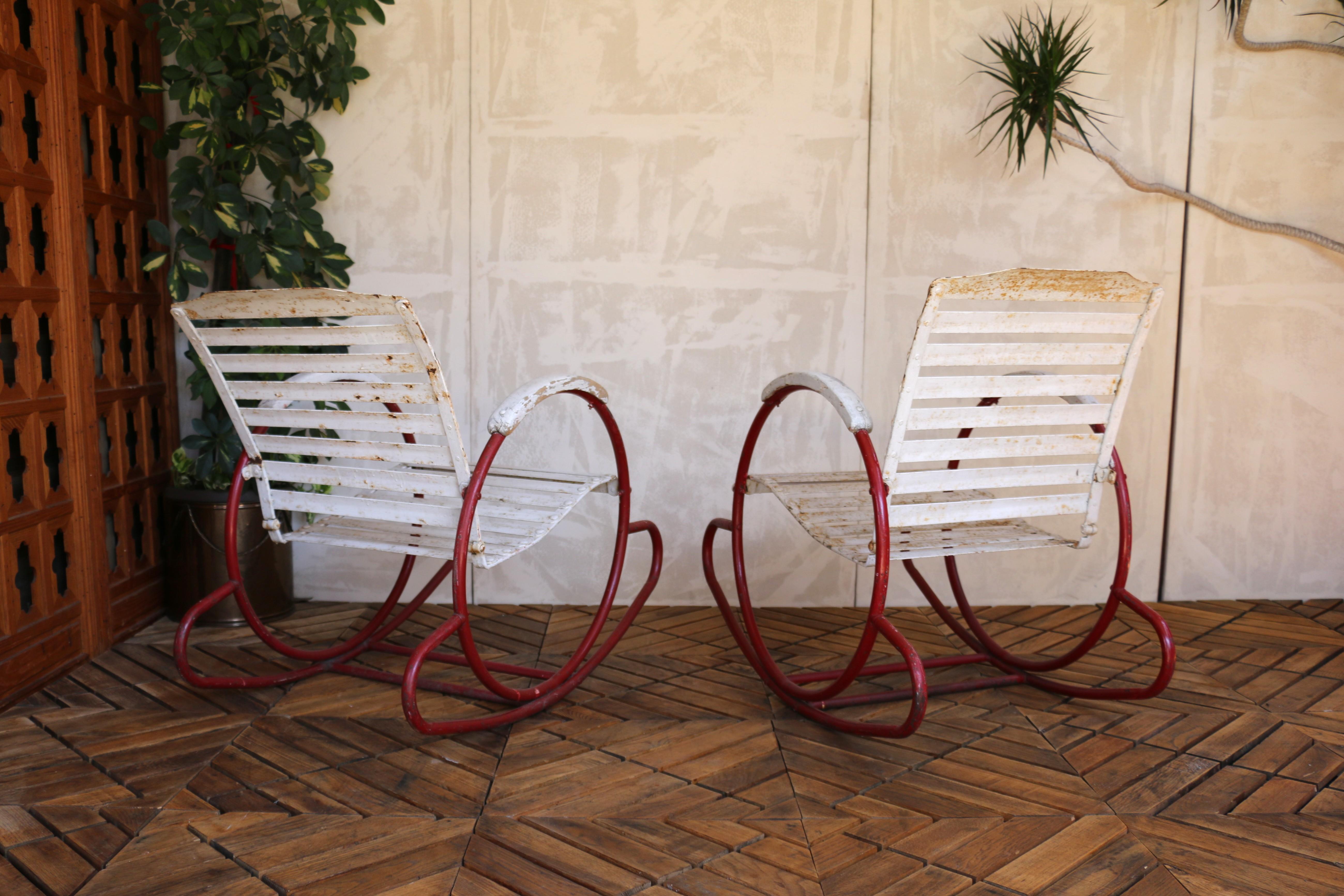 Vintage Paire de fauteuils à bascule Art of Vintage, 1930s en vente 3