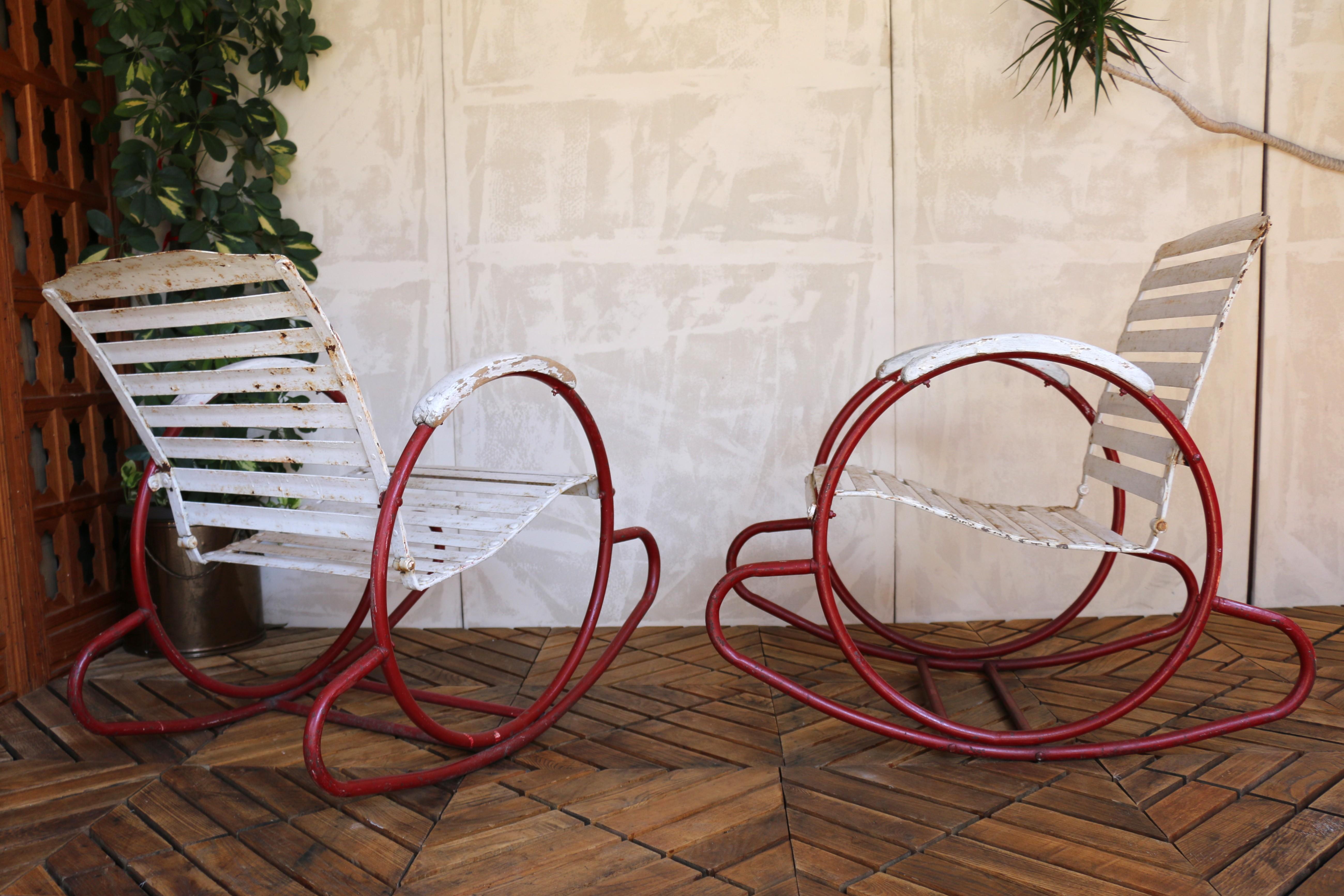 Vintage Paire de fauteuils à bascule Art of Vintage, 1930s en vente 4