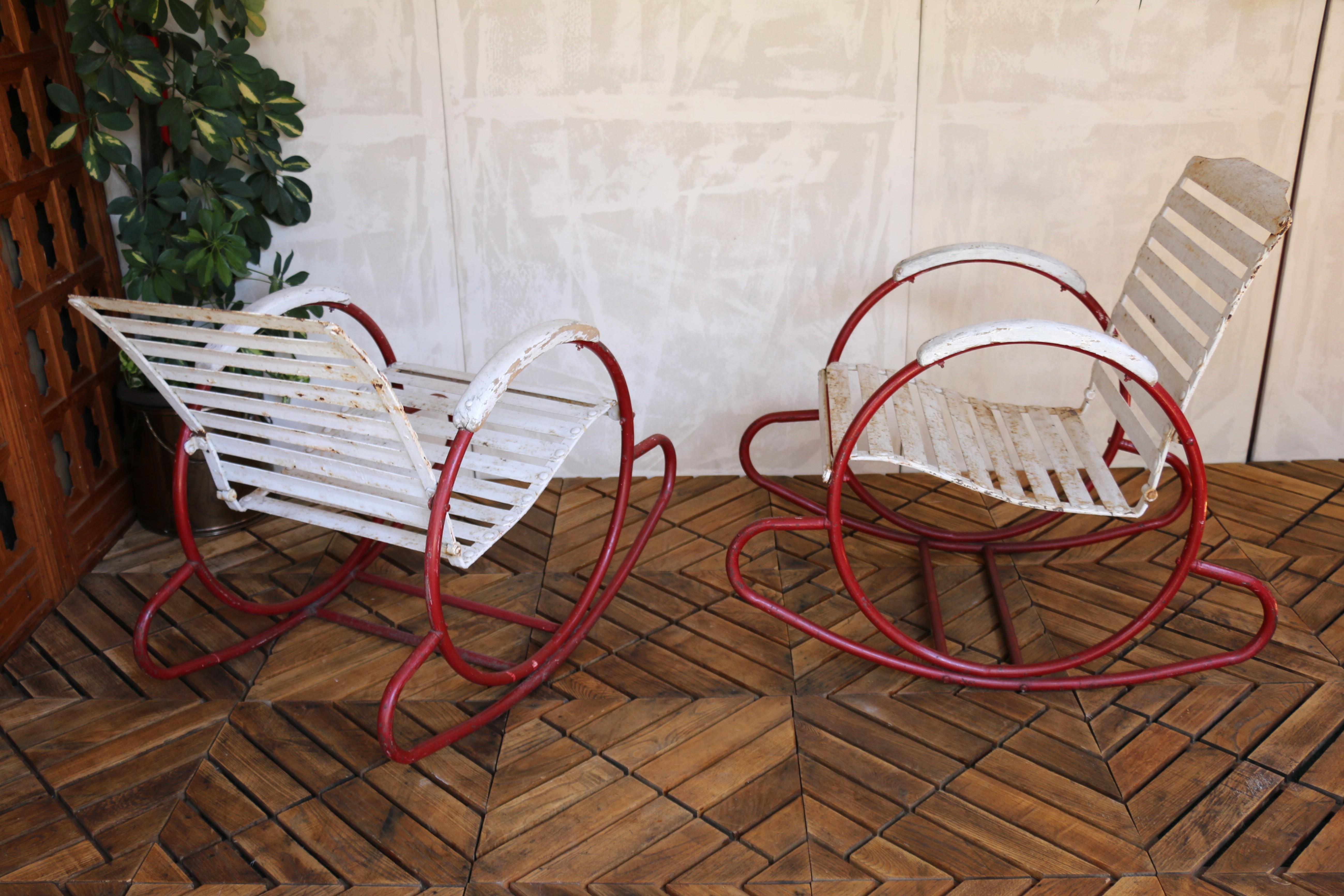 Vintage Paire de fauteuils à bascule Art of Vintage, 1930s en vente 5
