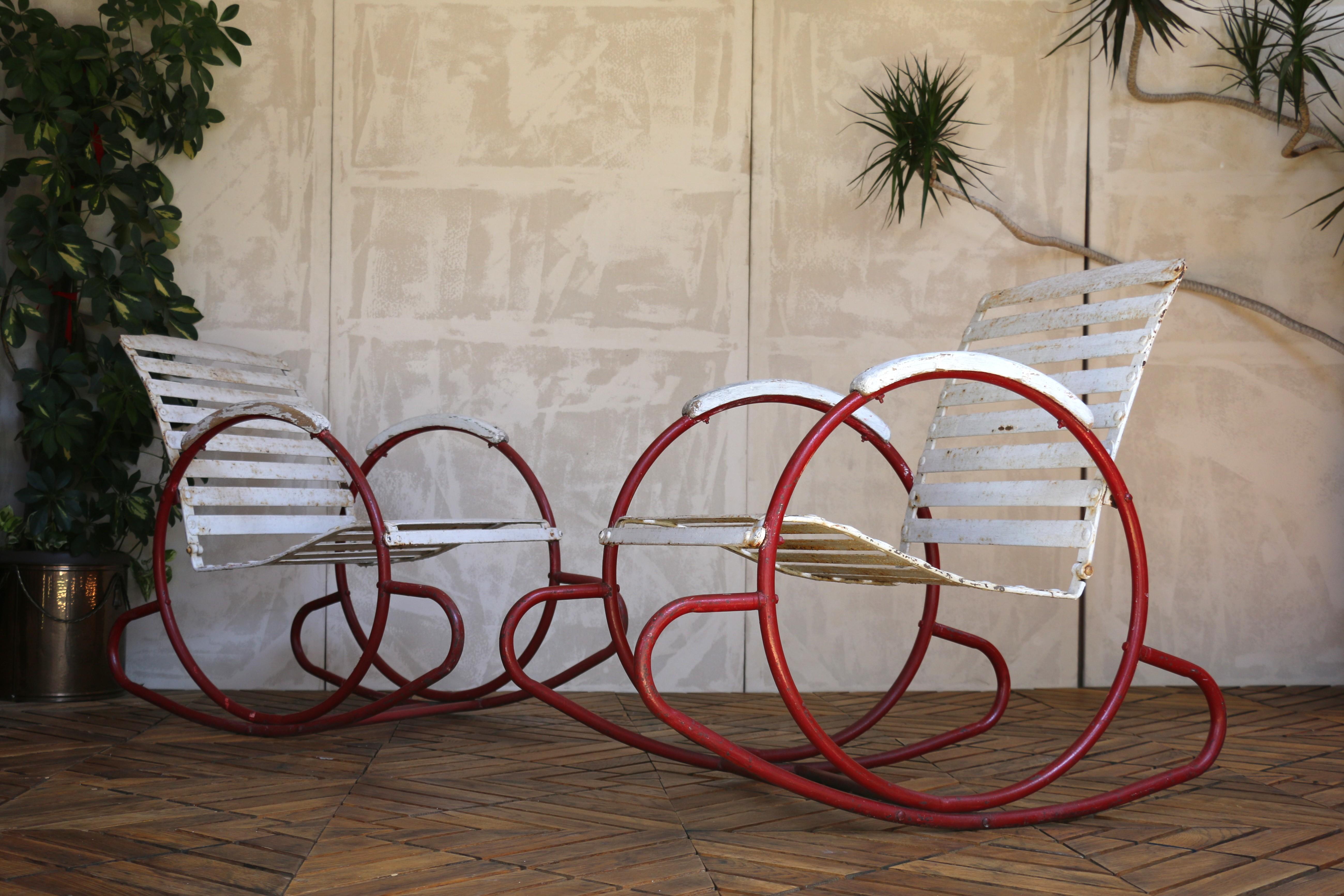 Art déco Vintage Paire de fauteuils à bascule Art of Vintage, 1930s en vente