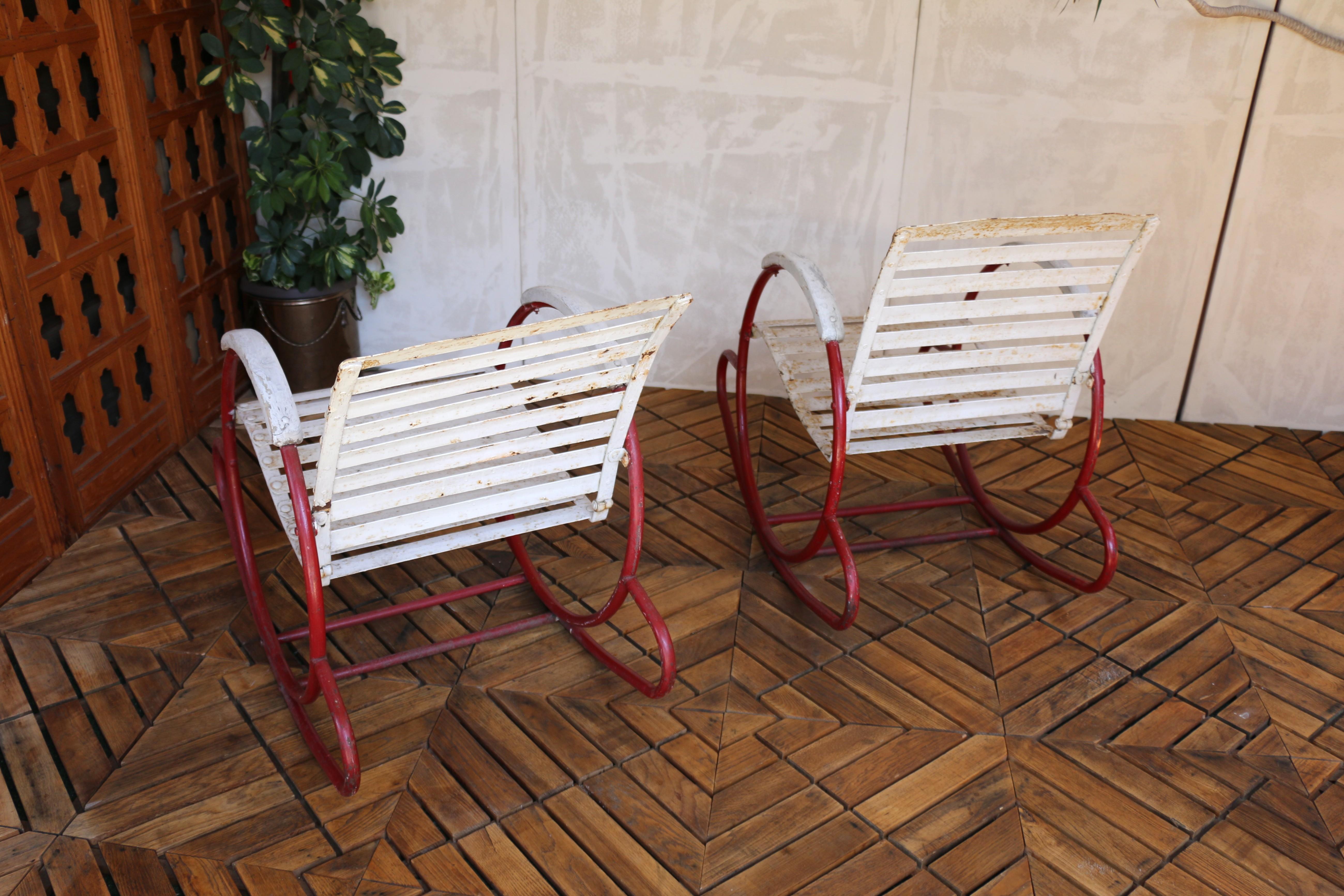Vintage Paire de fauteuils à bascule Art of Vintage, 1930s en vente 1
