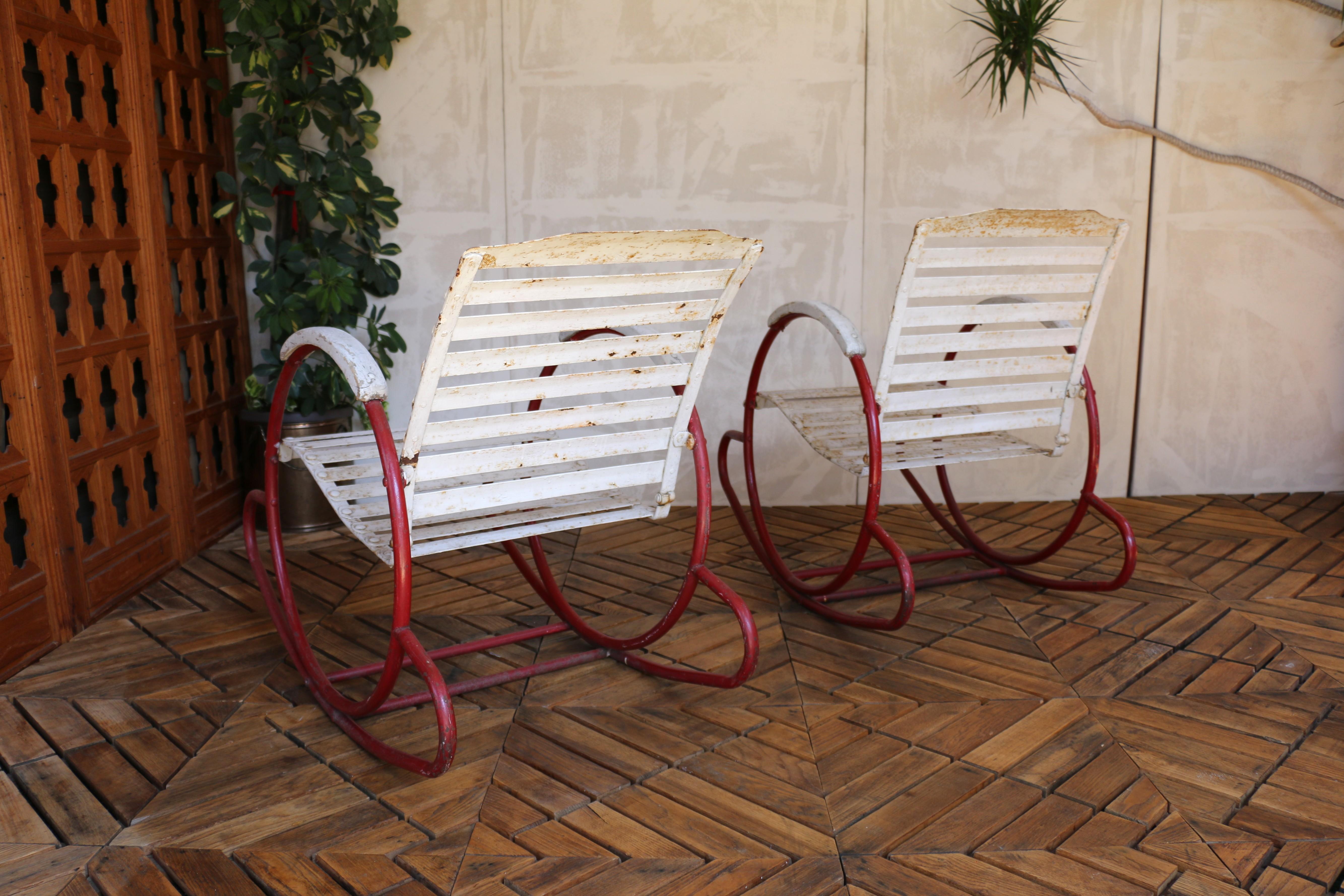 Vintage Paire de fauteuils à bascule Art of Vintage, 1930s en vente 2