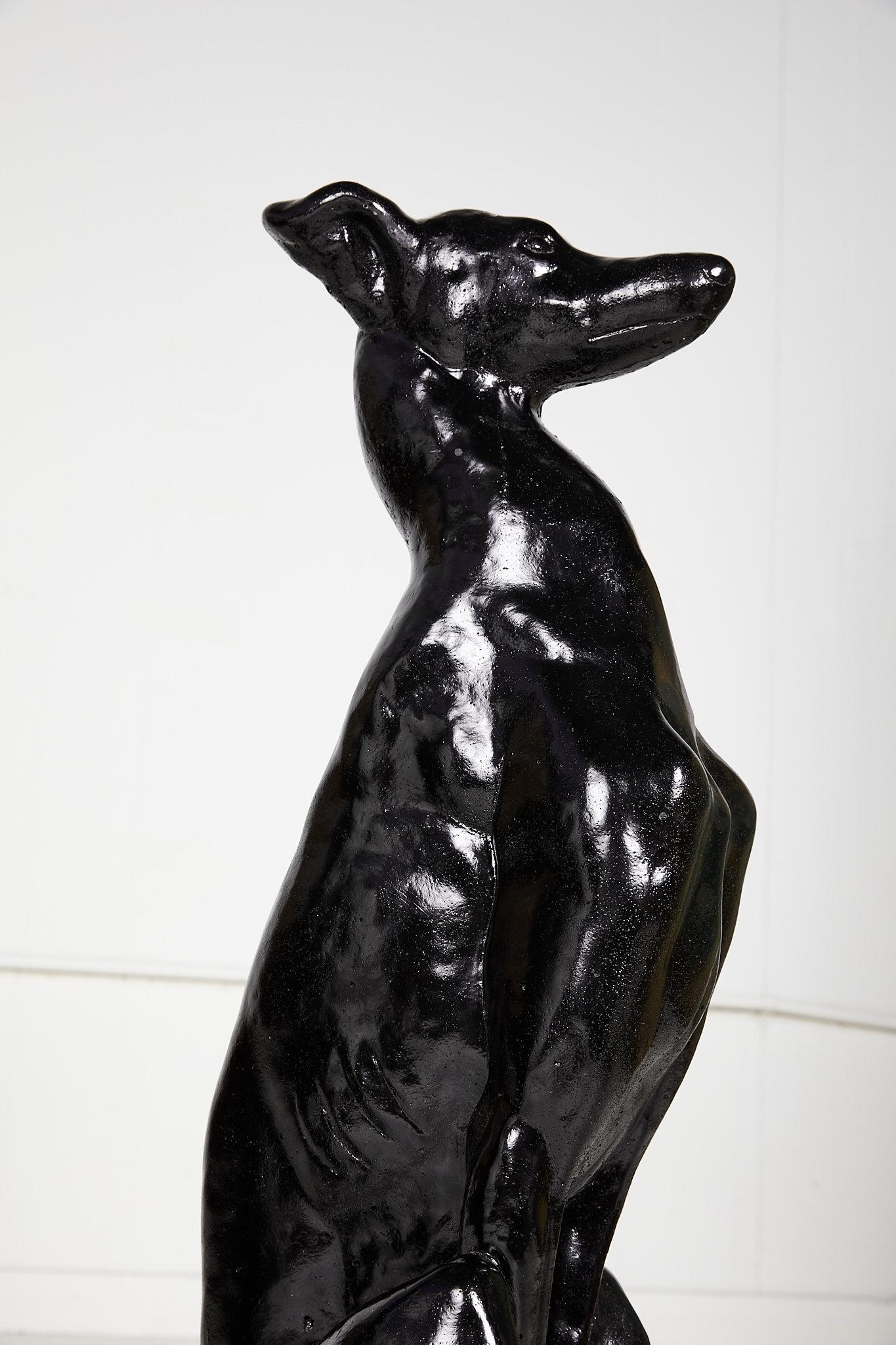 Vintage Pair of Art Deco Style Whippet Statues For Sale 8