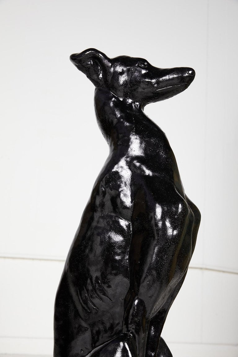 Vintage Pair of Art Deco Style Whippet Statues For Sale at 1stDibs