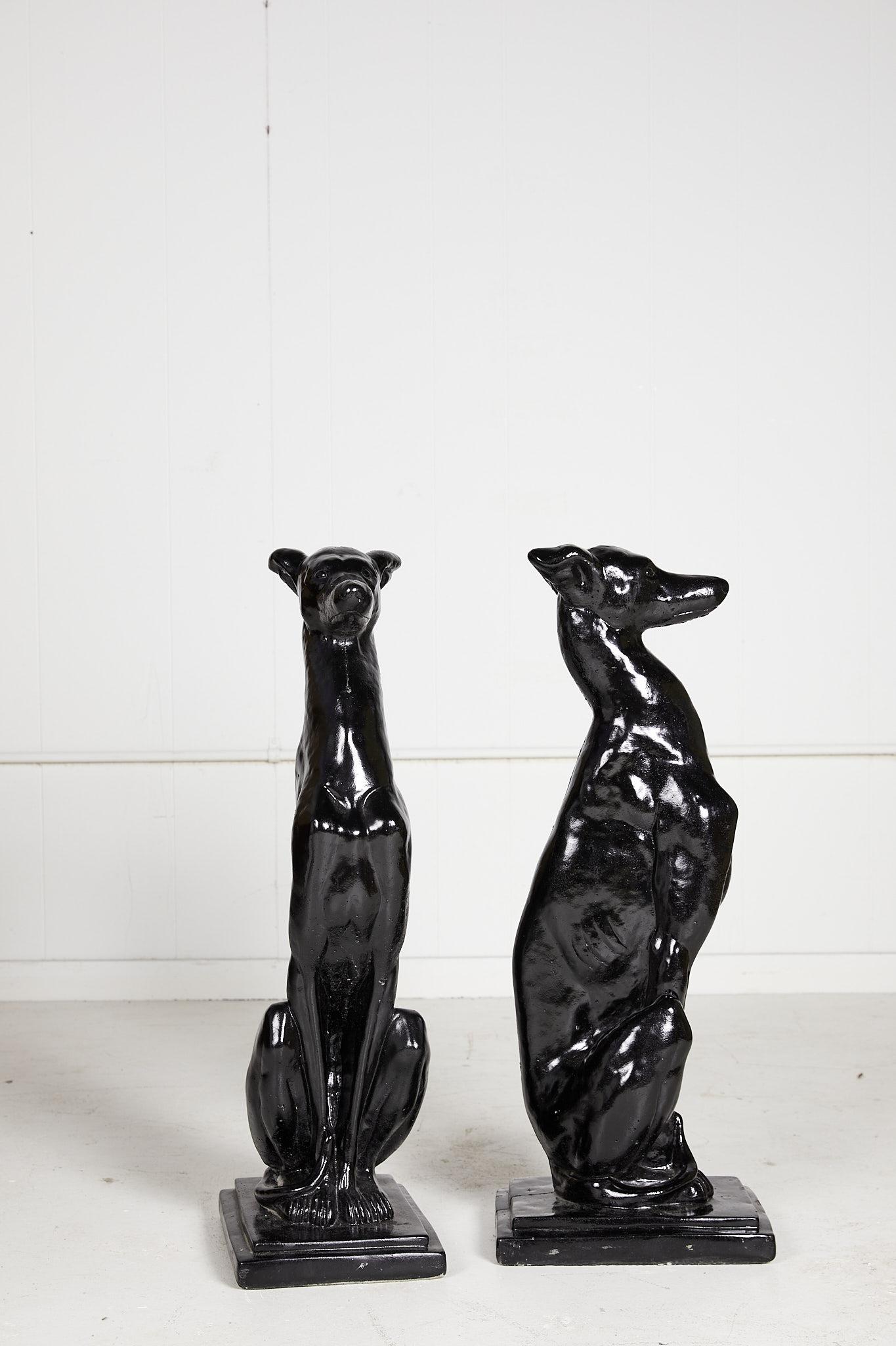 antique whippet statues