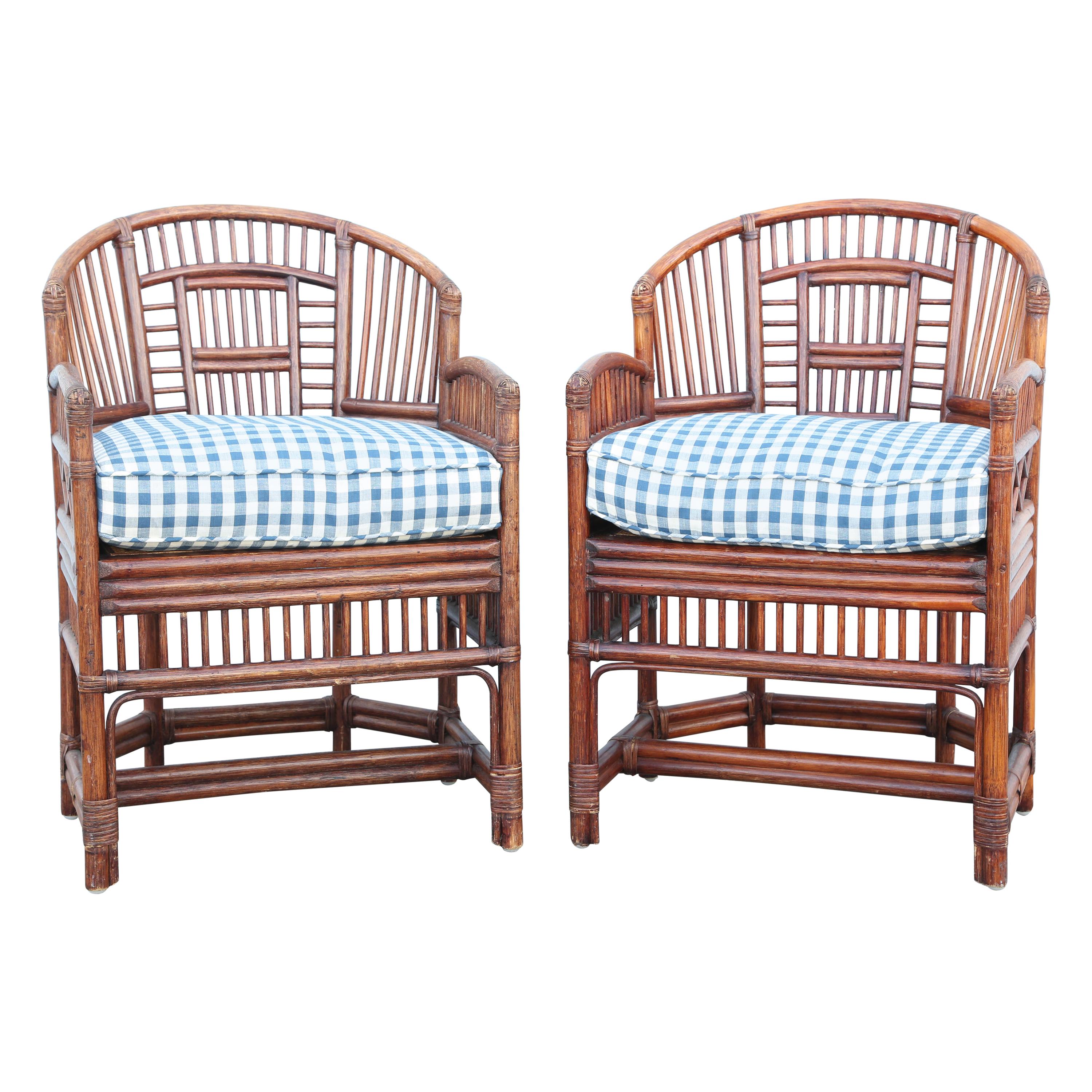 Vintage Pair of Bamboo Brighton Chairs