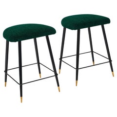 Vintage Pair of Bar Stools in the Style of Carlo de Carli