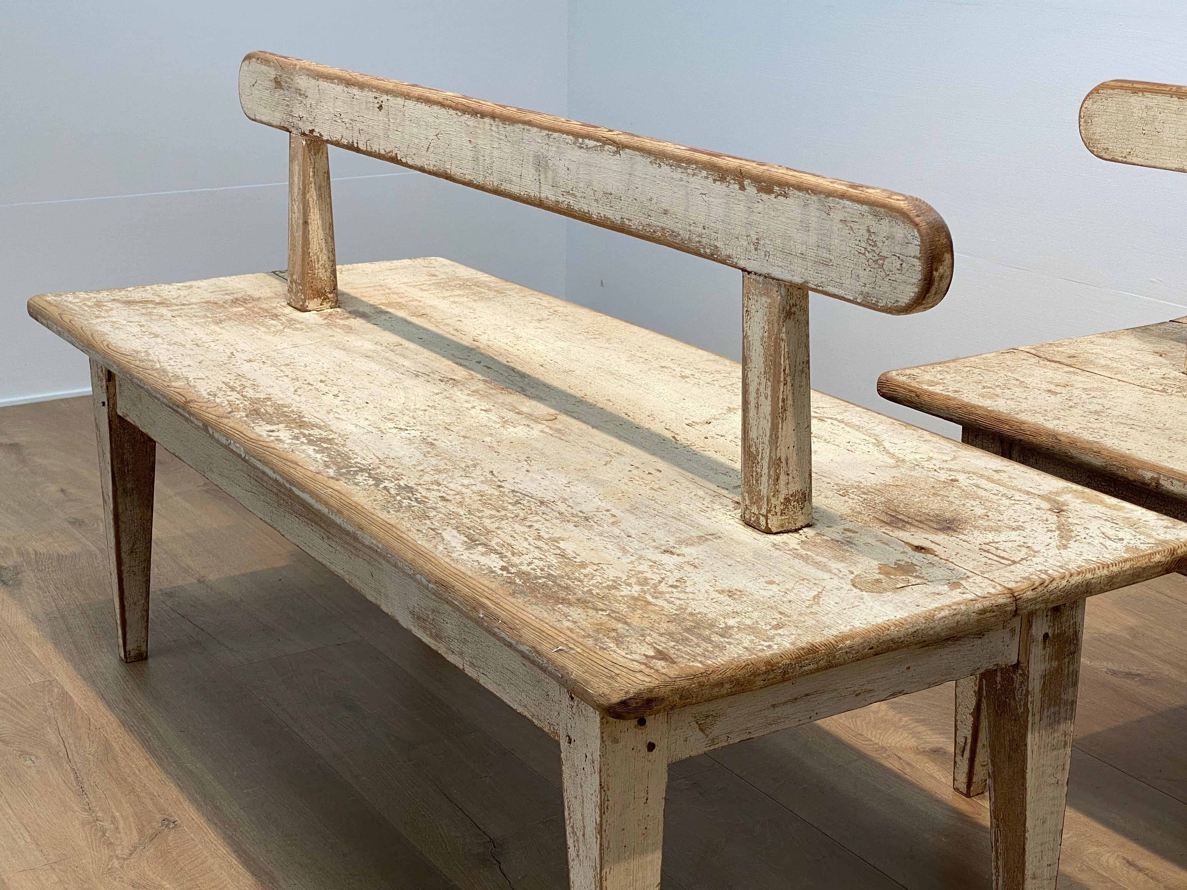 Fruitwood Vintage pair of Benches