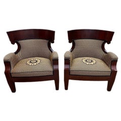 Coppia di Biedermeier in stile noce impiallacciati in oro e nero  Imbottito Be
