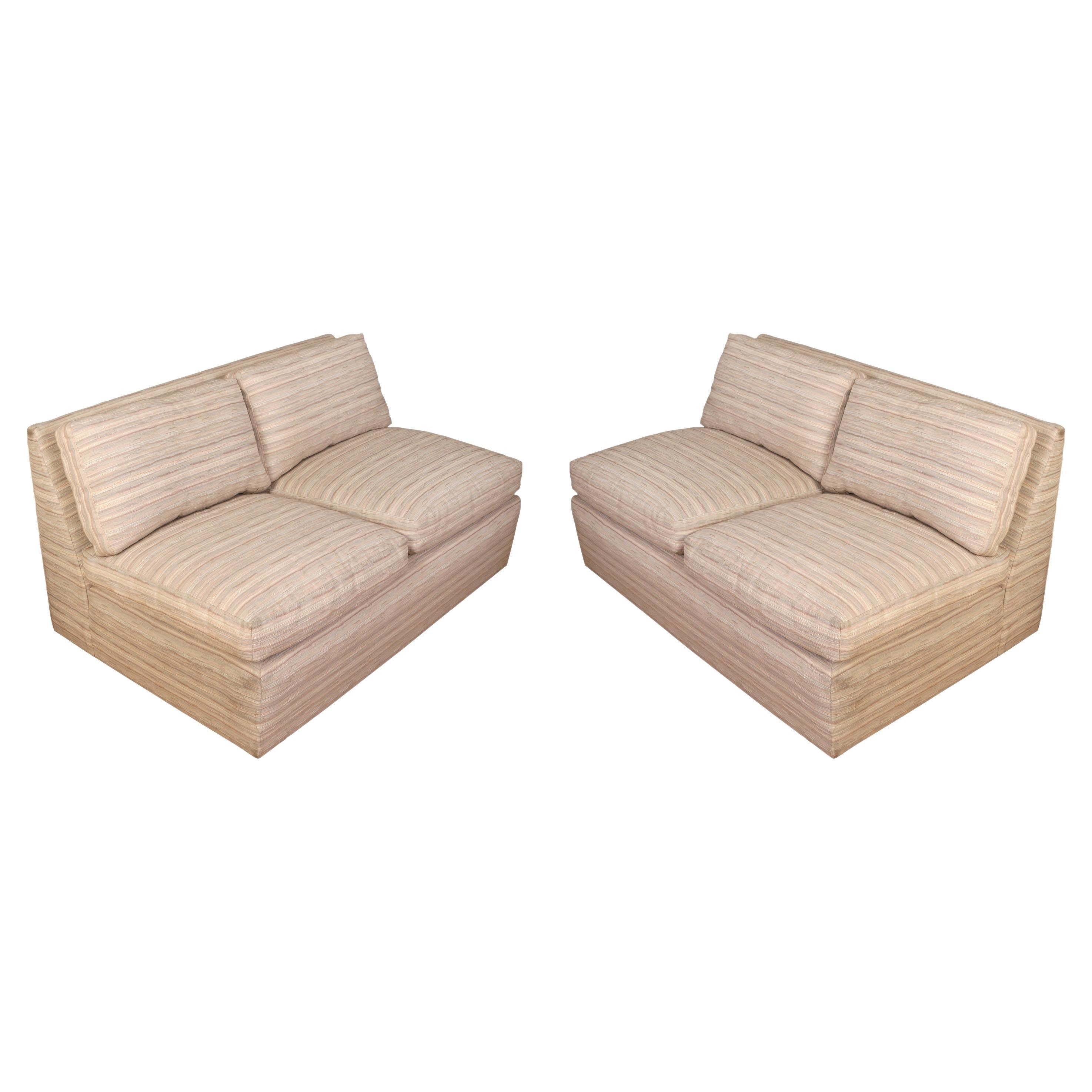 Vintage Pair of Billy Baldwin Style Loveseats For Sale