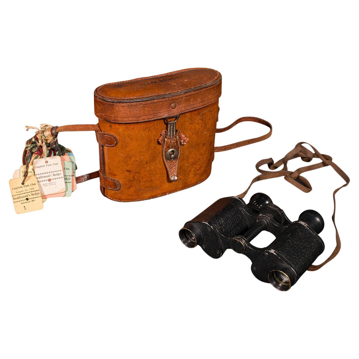 Vintage By Fernglas, schottisch, Rennbahnbeobachtungsbrille, Lederetui im Angebot