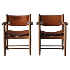 Vintage Pair of Borge Mogensen Dining Chairs from Denmark, circa 1970